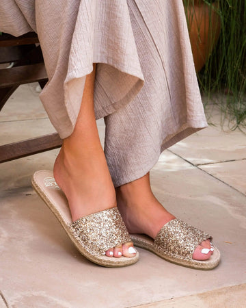 Summer Espadrille in Champagne Glitter