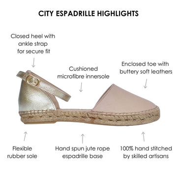 Handmade breathable espadrille flats with cushioned innersole