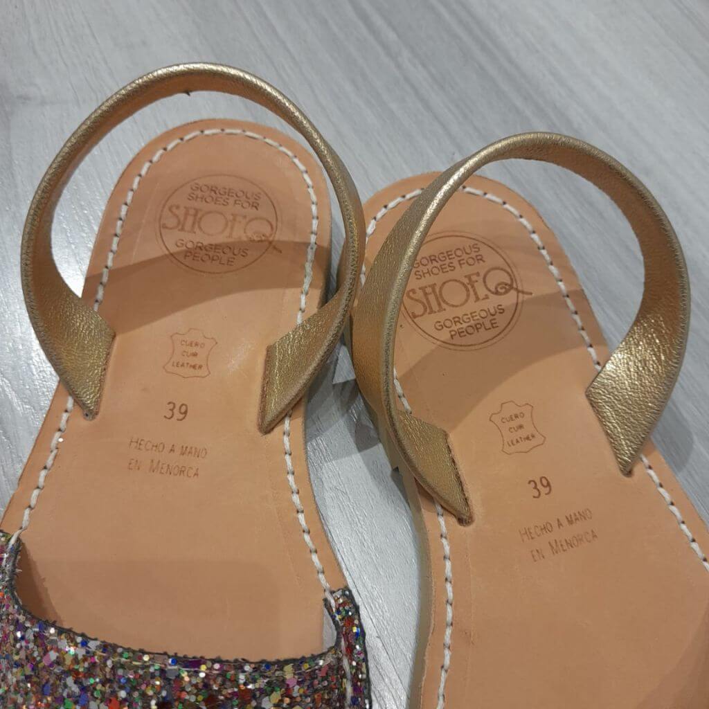 Classic Avarca in Rainbow Gold Glitter - Outlet - Shoeq