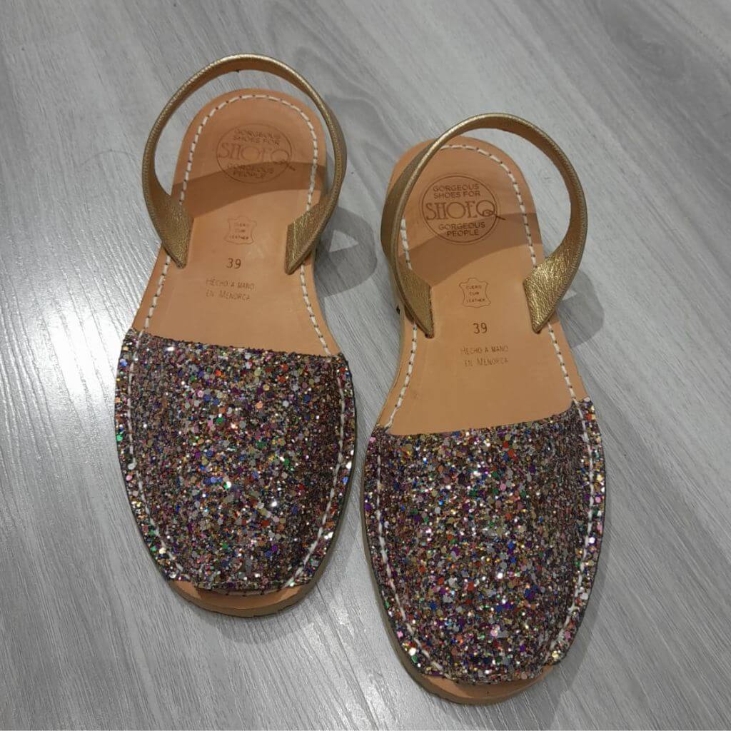 Classic Avarca in Rainbow Gold Glitter - Outlet - Shoeq