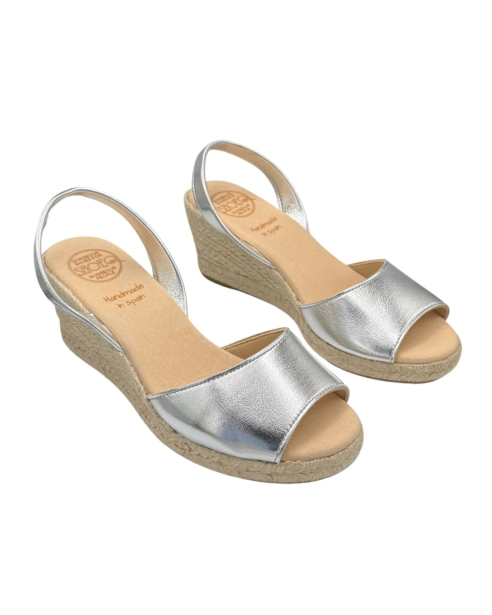 Classic Espadrille Wedge in Platinum (Vegan) - Shoeq