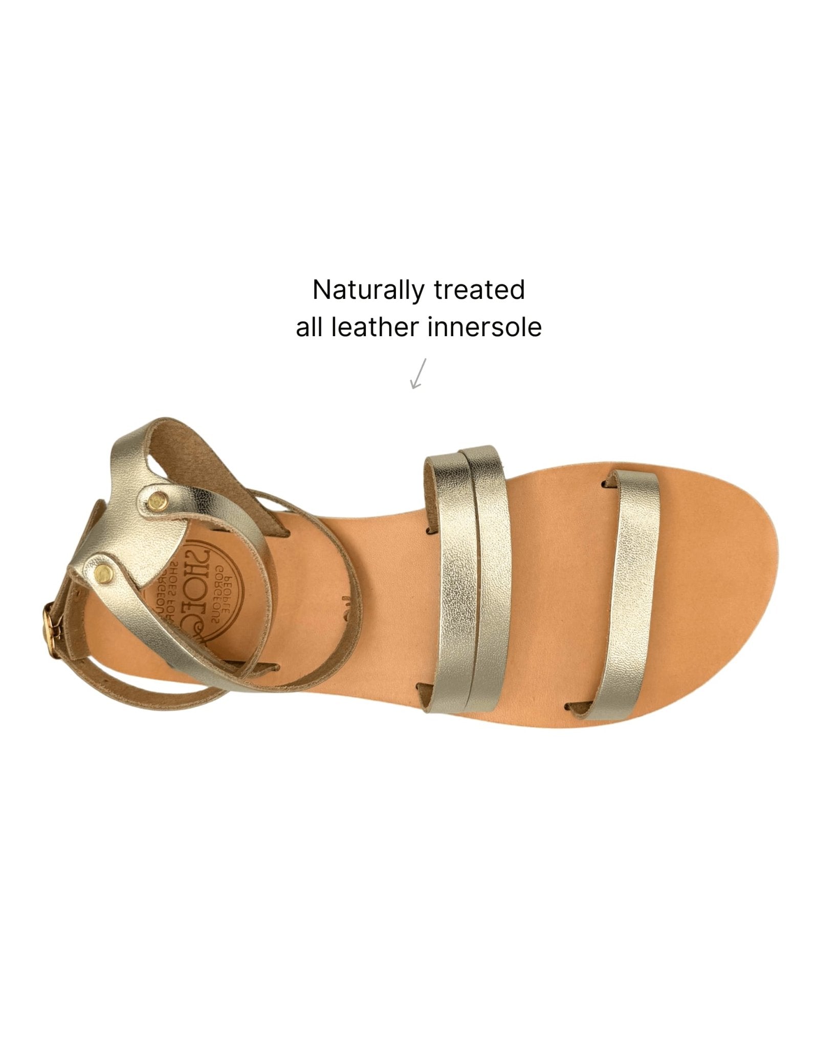 Luxury flat sandals champagne gold leather Dubai fast delivery