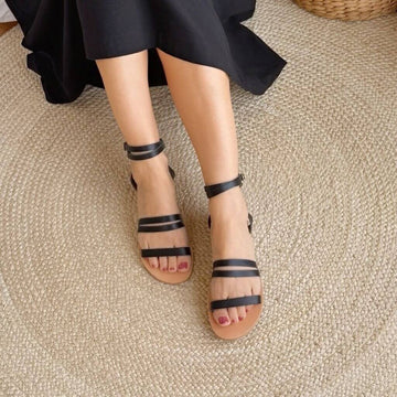 Gia Sandal in Charcoal - Shoeq