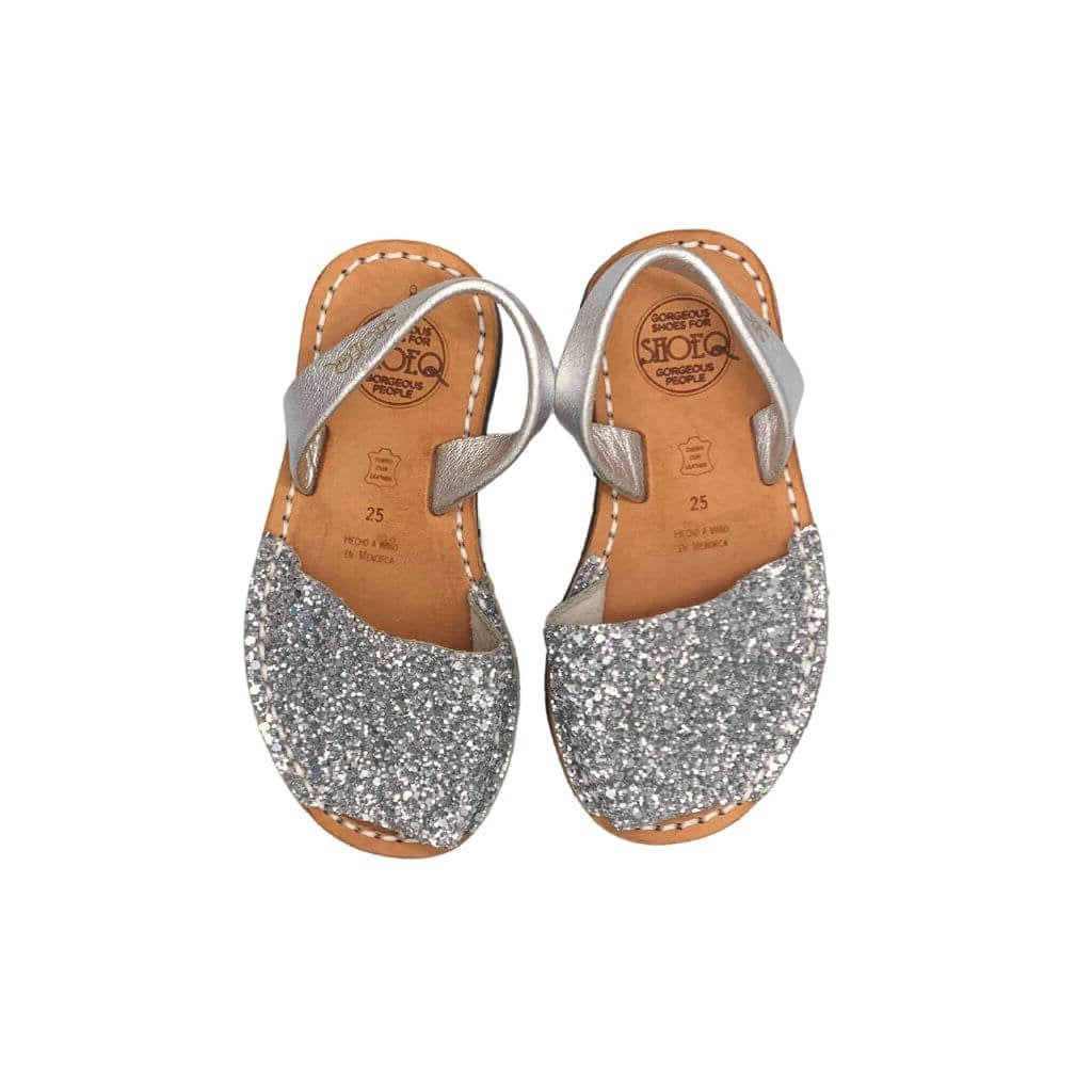 Girls Classic Avarca in Silver Glitter - Outlet item - Size 25 - Shoeq