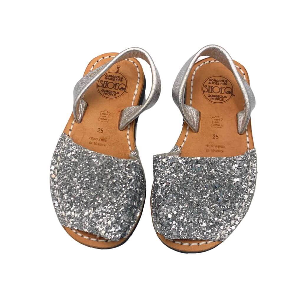 Girls Classic Avarca in Silver Glitter - Outlet item - Size 25 - Shoeq
