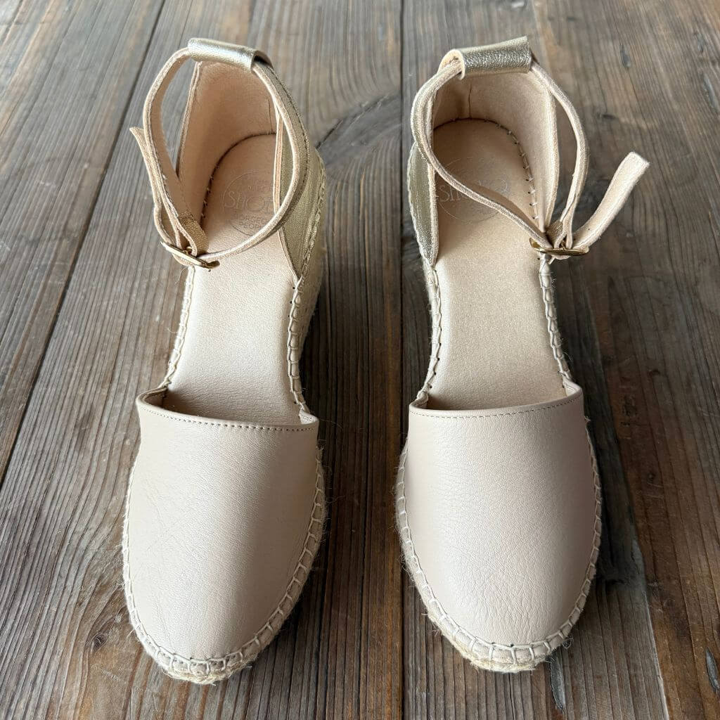 Maya Espadrille Wedge in Sandy Champagne - Outlet item - Size 39 - Shoeq