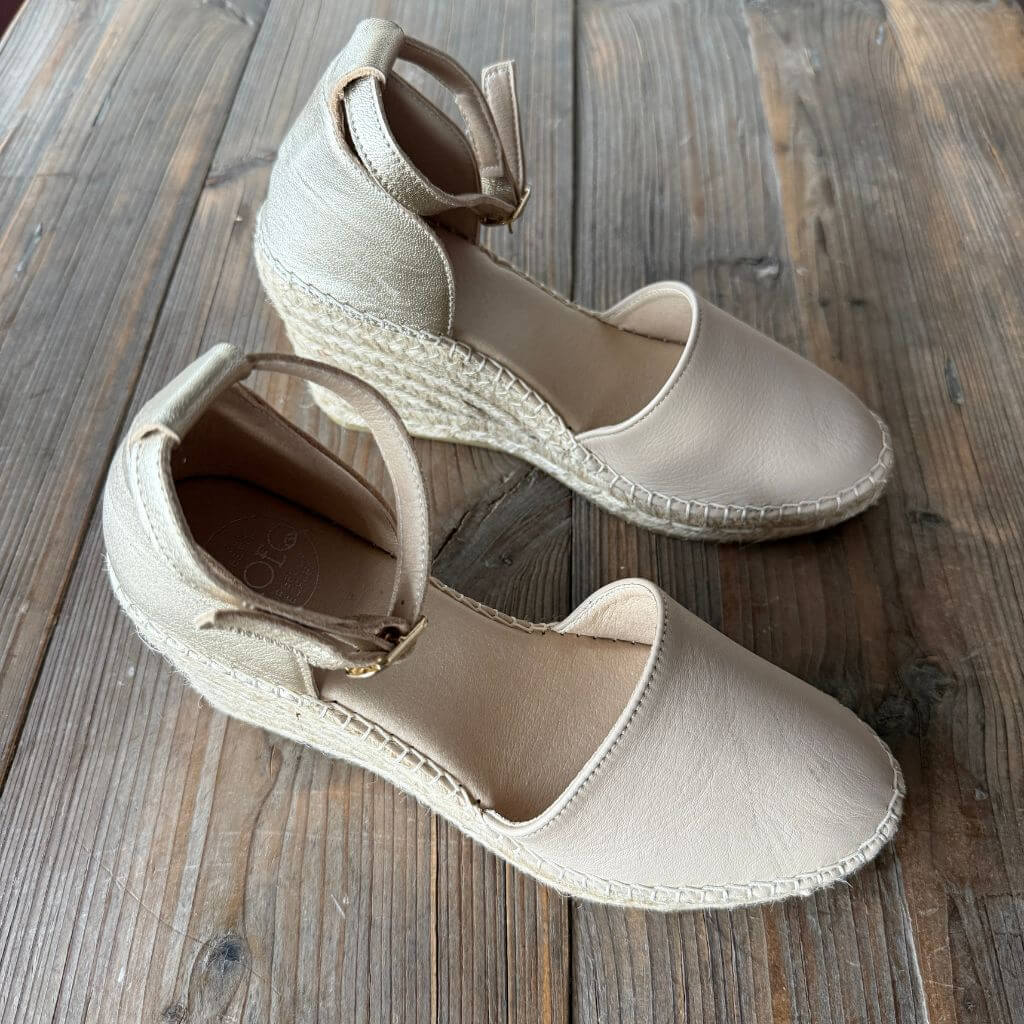 Maya Espadrille Wedge in Sandy Champagne - Outlet item - Size 39 - Shoeq