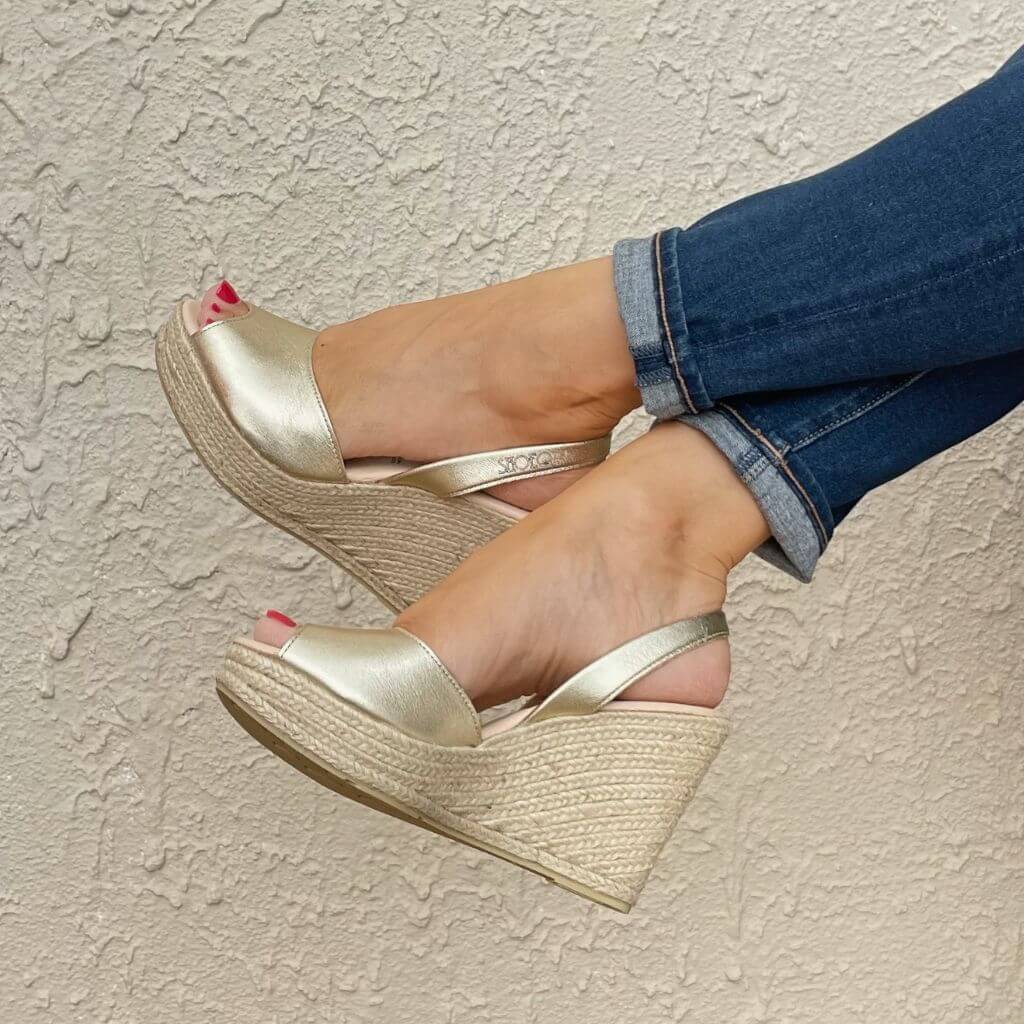 Roxy Wedge in Champagne Comfortable Wedge Sandals – Shoeq