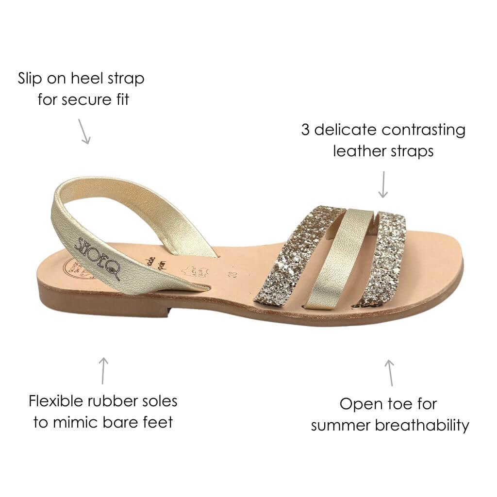 Sunkissed Avarca in Champagne Glitter - Shoeq