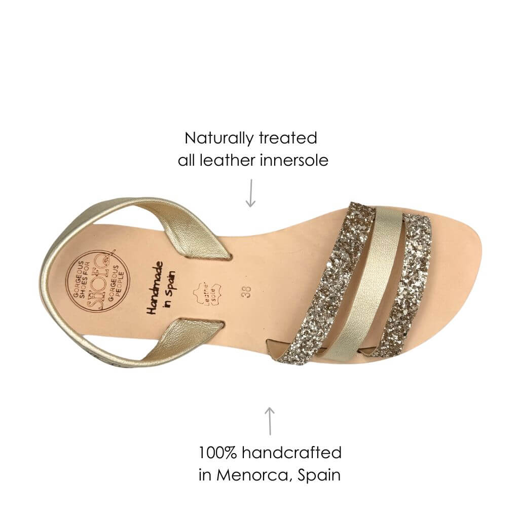 Sunkissed Avarca in Champagne Glitter - Shoeq