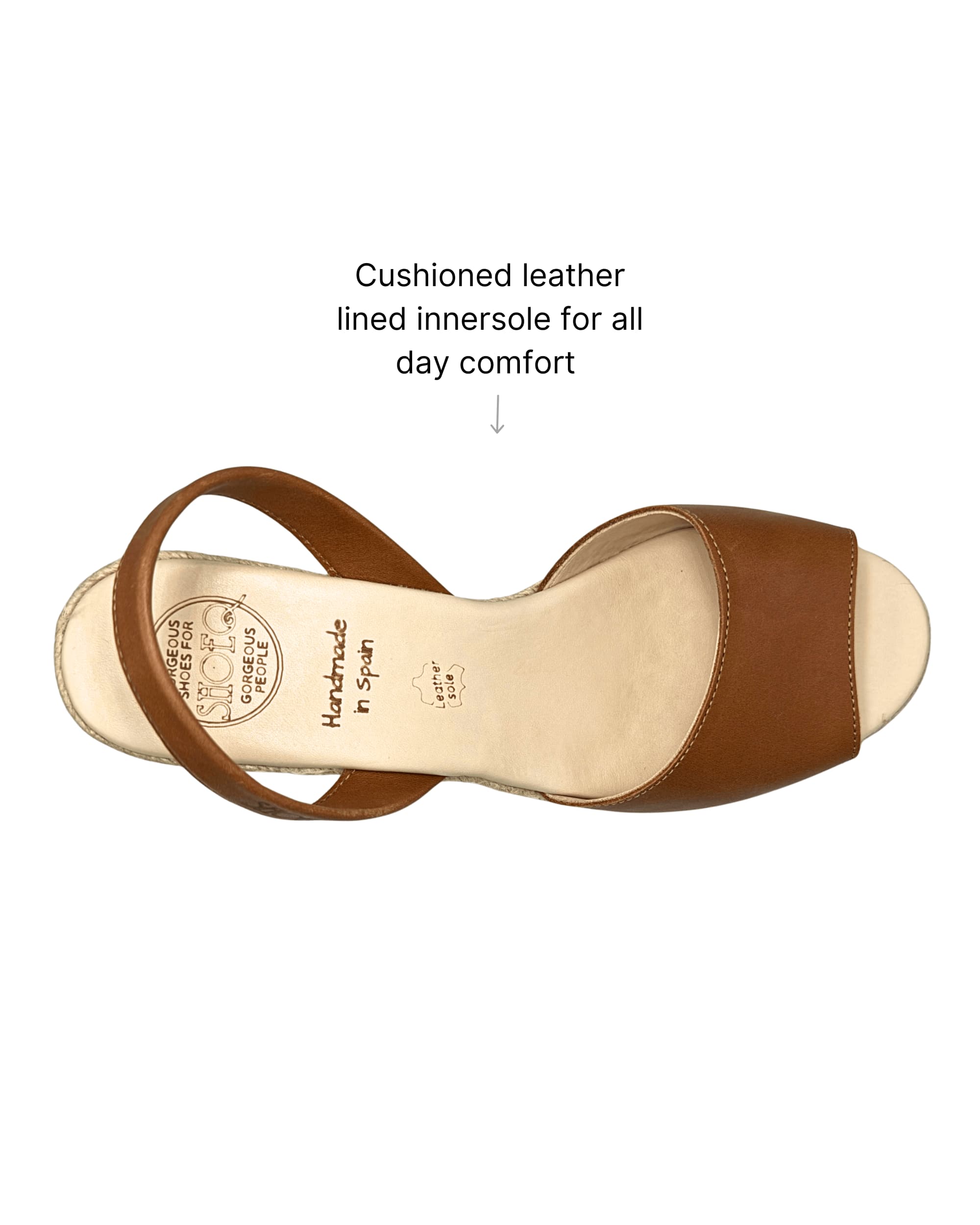 Classic wedge espadrilles slingback strap chocolate side view
