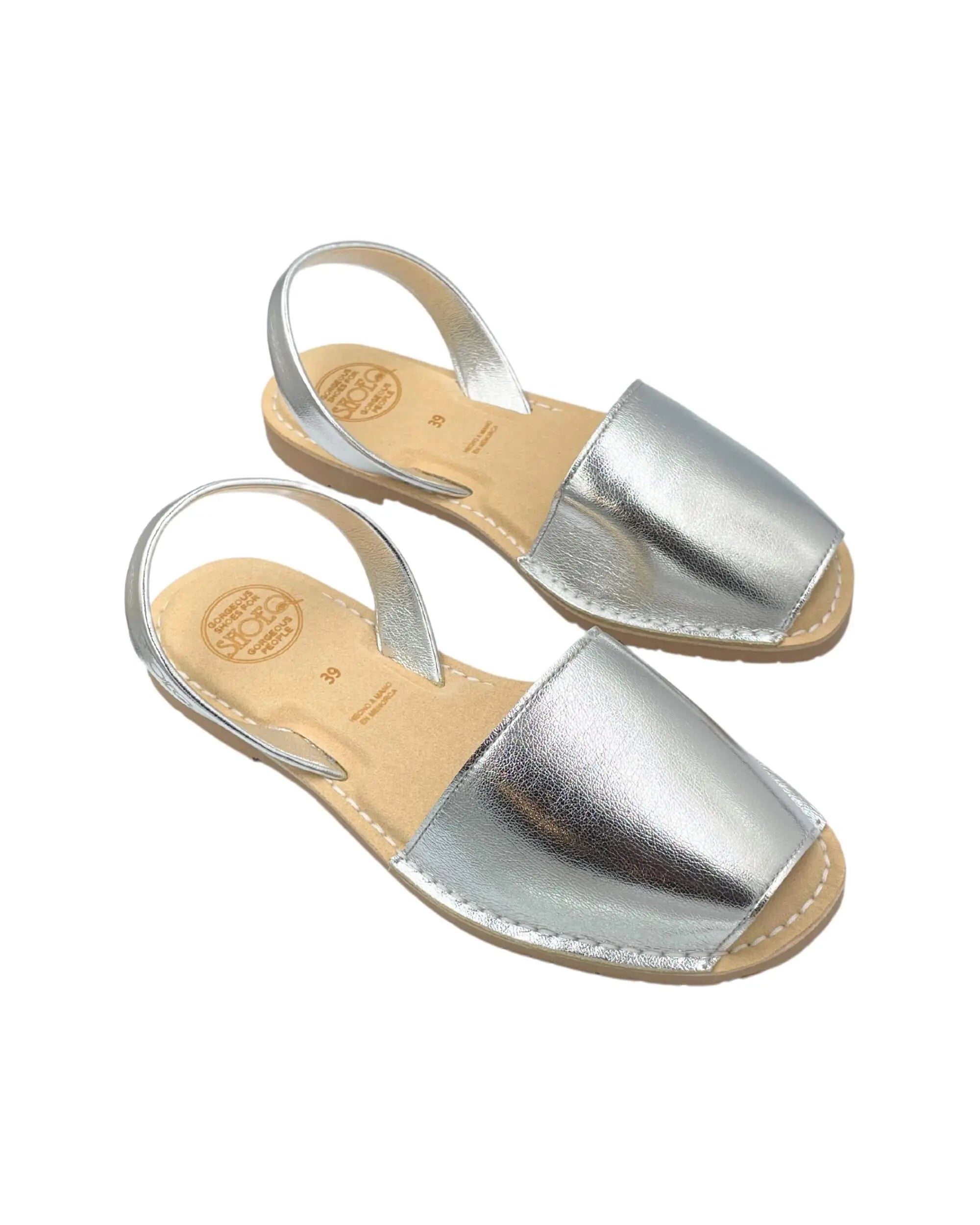 Luxe Avarca platinum silver vegan flat shoes memory foam Dubai