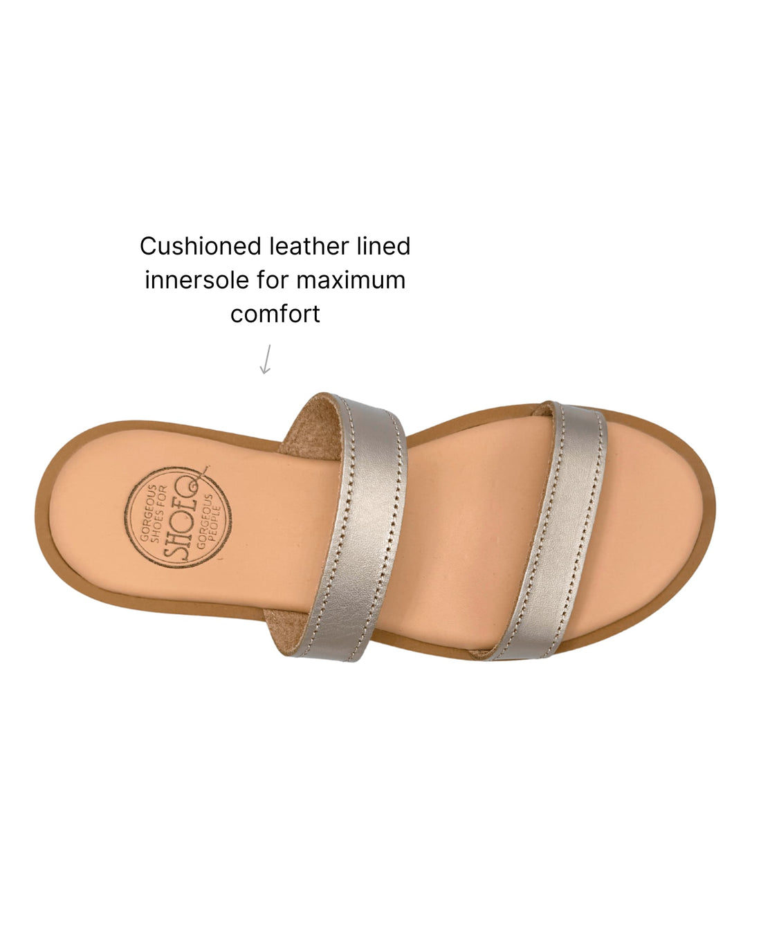 Aria Luxe Slides in Bronze handcrafted Greek leather slides Dubai