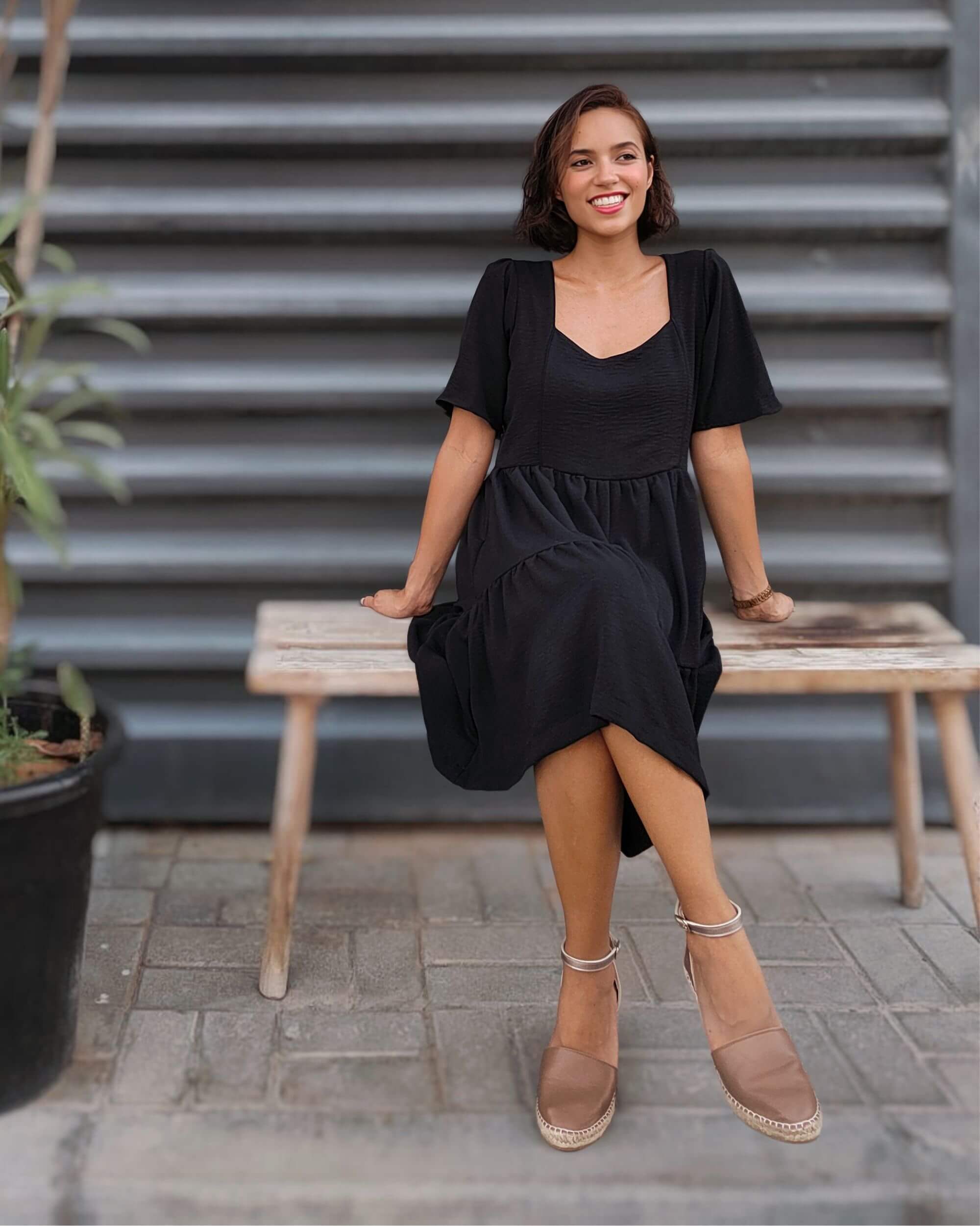 Bronzed mocha espadrille wedges side view ankle strap
