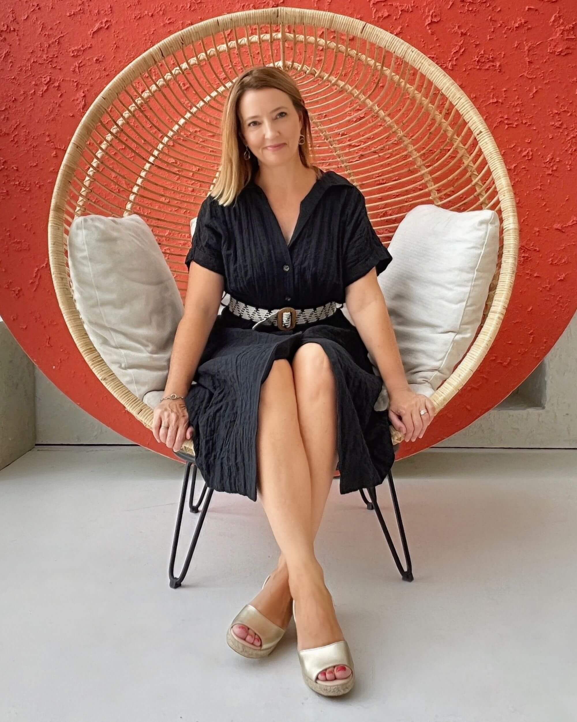 Elegant champagne metallic wedges for office work appropriate
