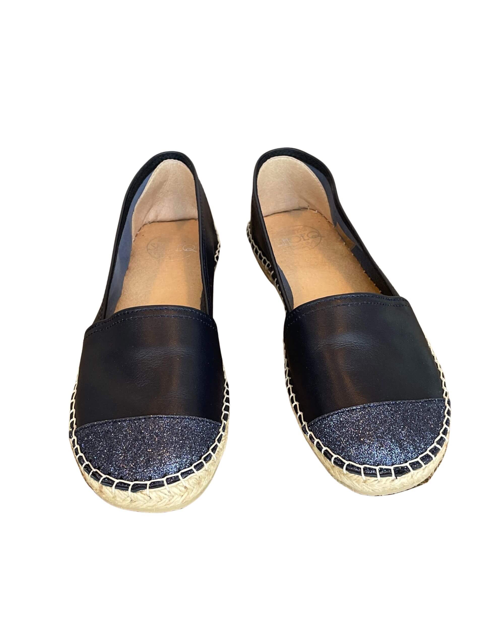 Classic Espadrille Navy Glitter side view sparkle
