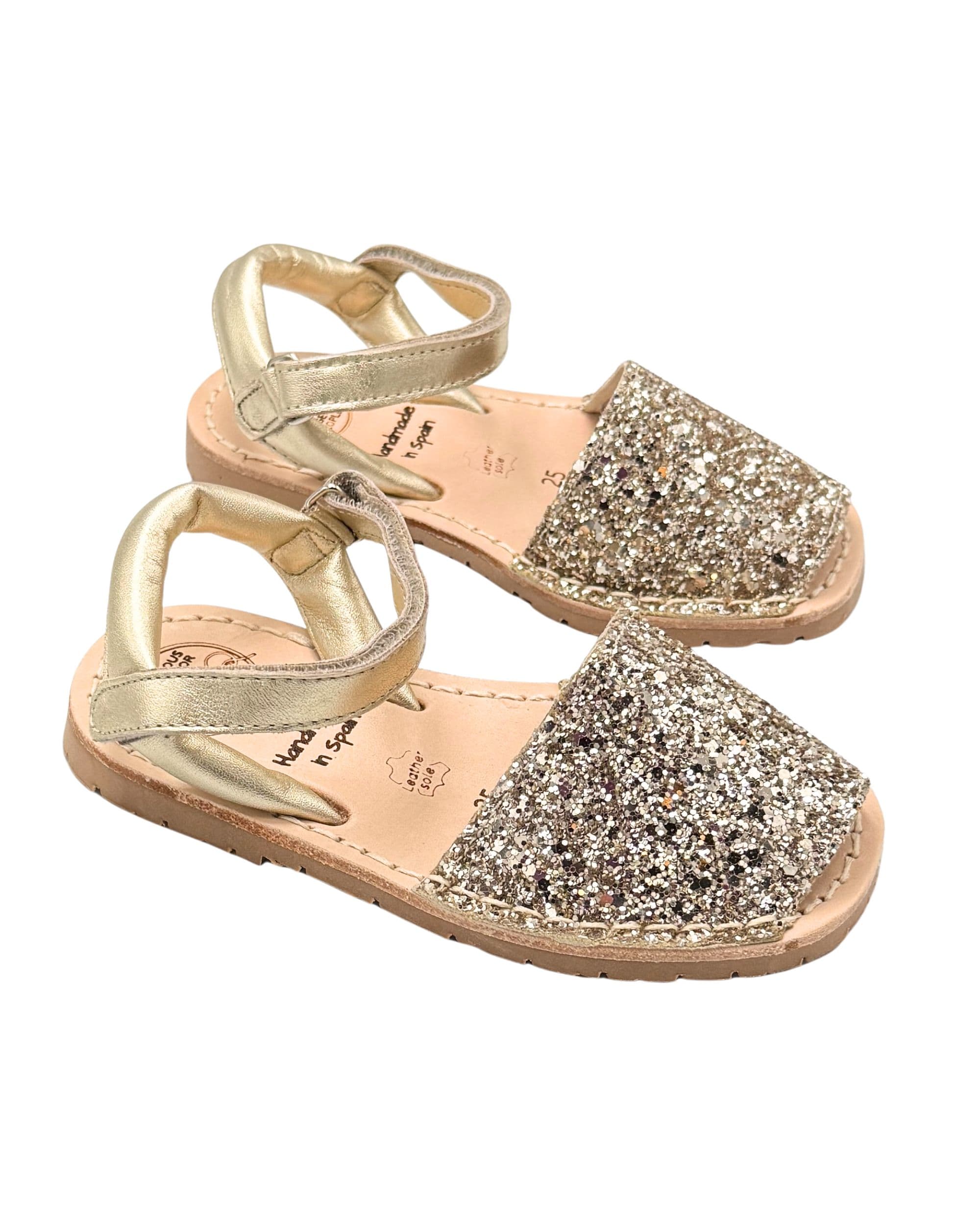 Girls Ankle Strap Avarca in Champagne Glitter (Gen 2)