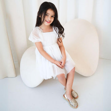 Girls Classic Avarca in Champagne Glitter