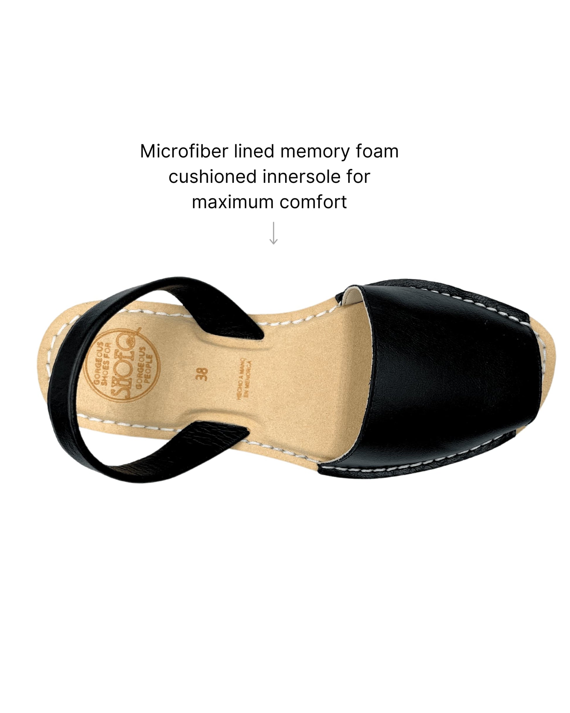 Black comfortable flat shoes memory foam work casual office