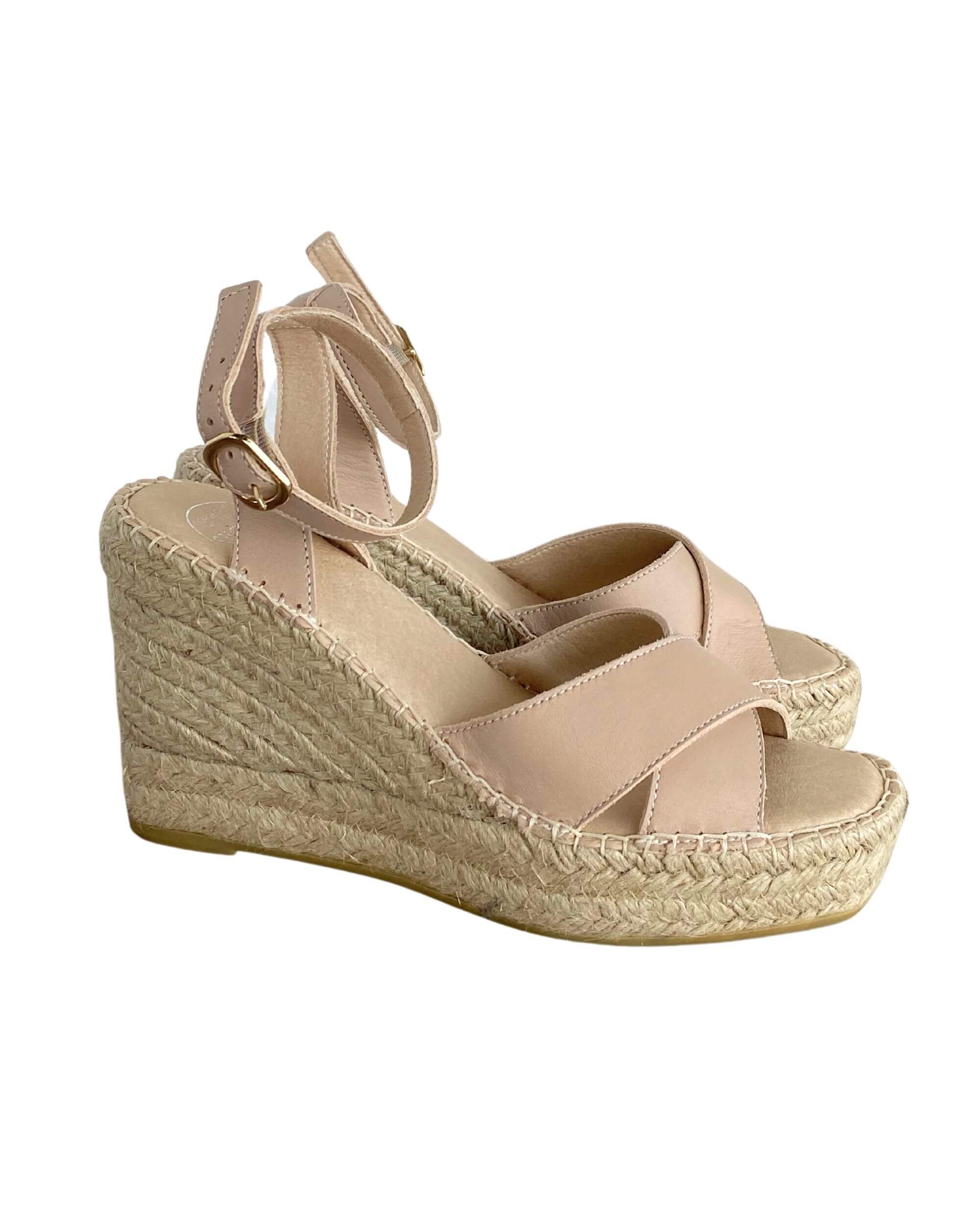 Lucia Espadrille Wedge in Sand