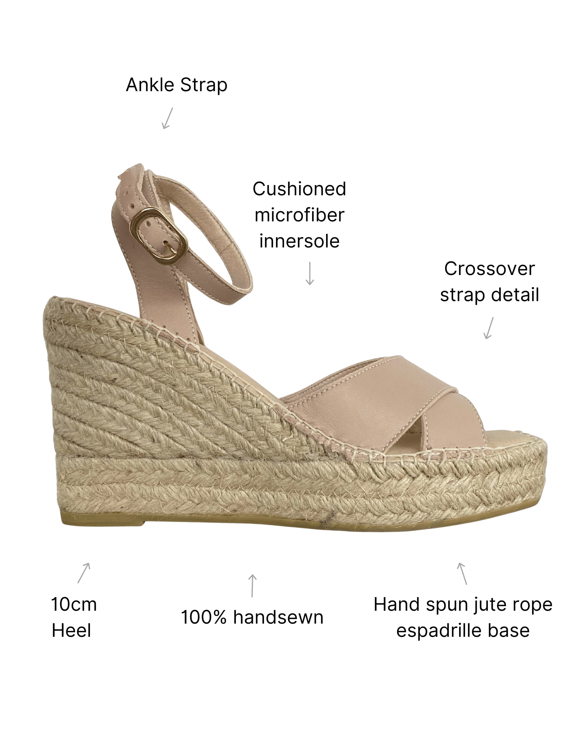 Lucia Espadrille Wedge in Sand