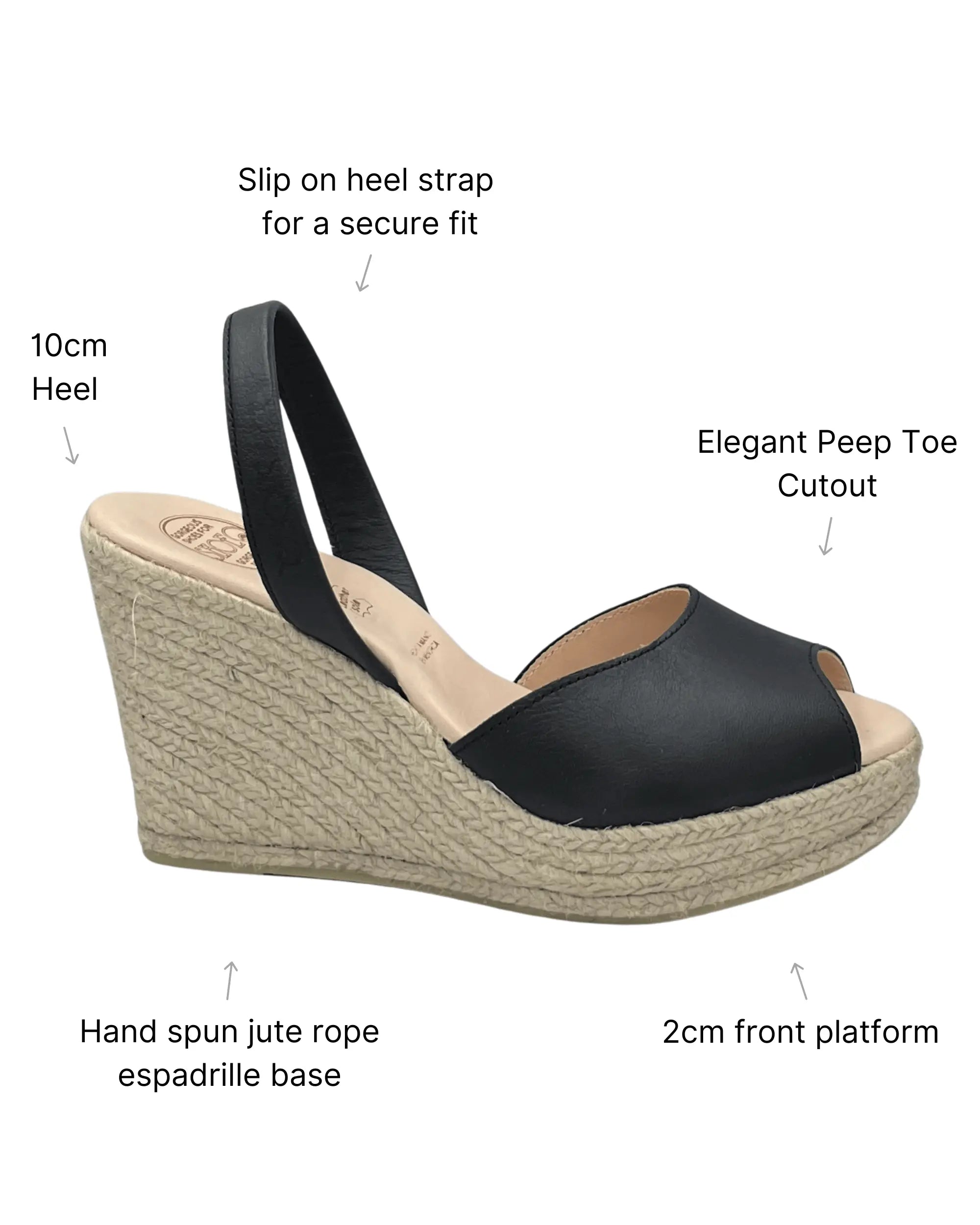 Roxy Espadrille Wedge in Charcoal
