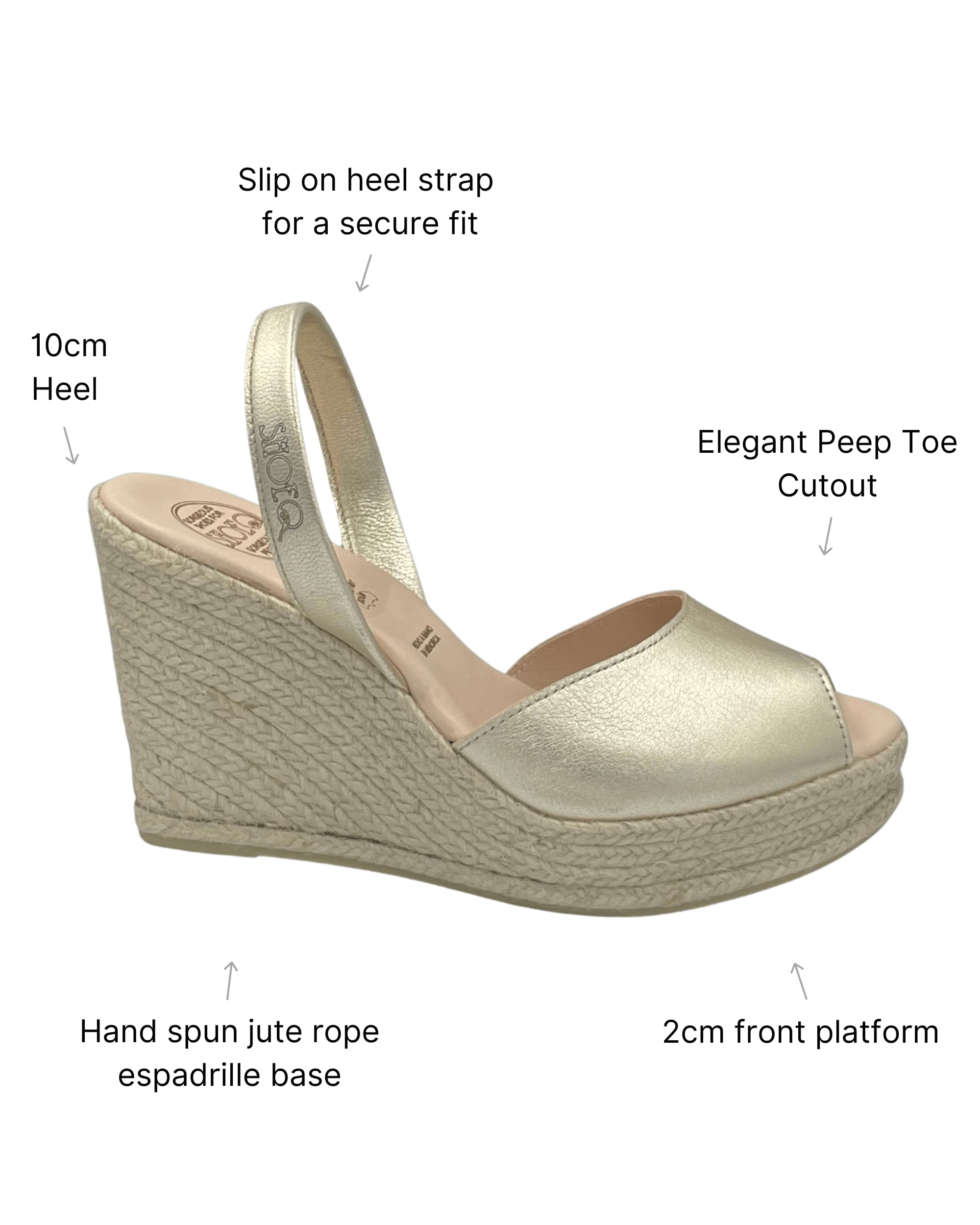 Roxy Espadrille Wedge in Champagne