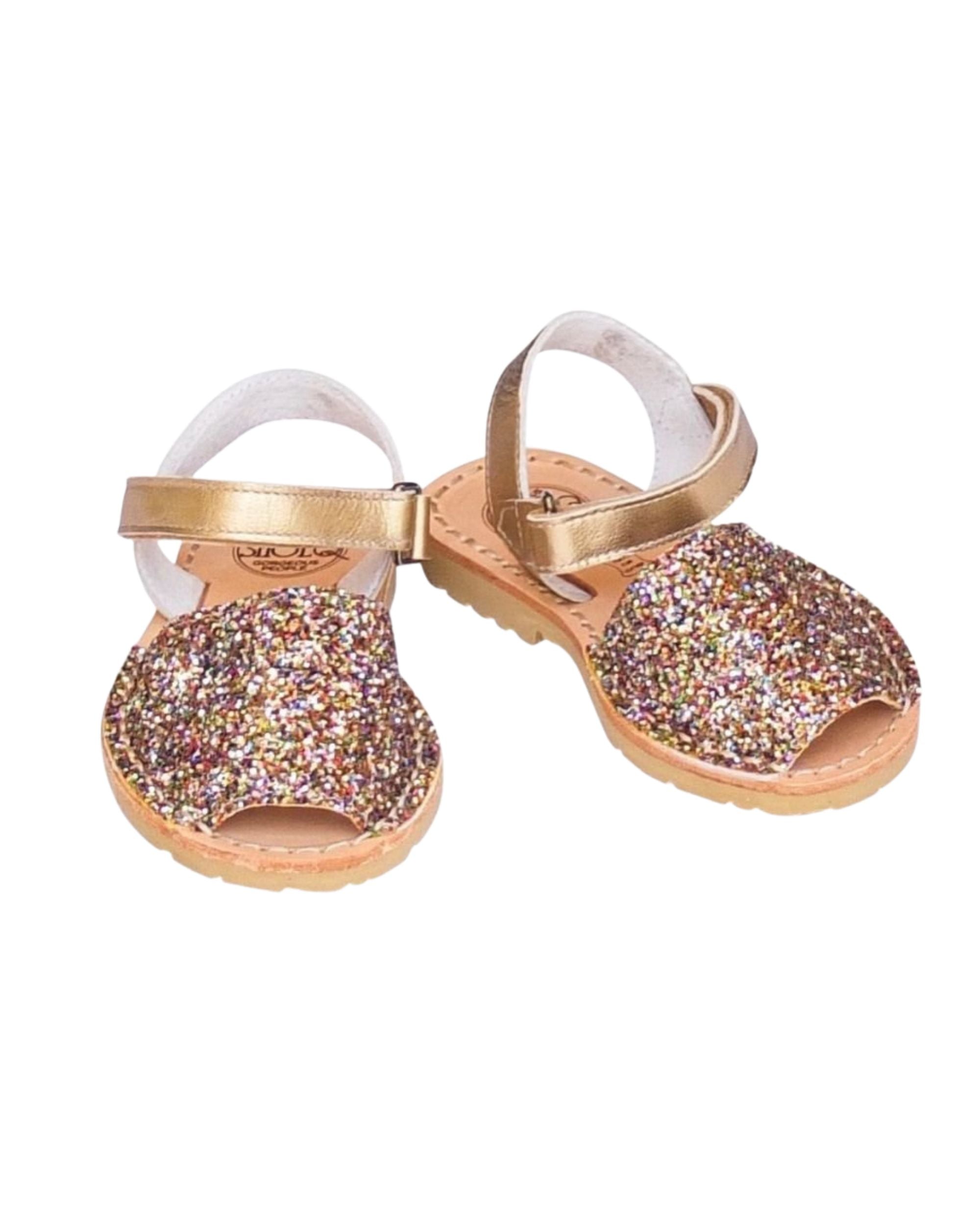 Toddler Avarca in Rainbow Gold Glitter