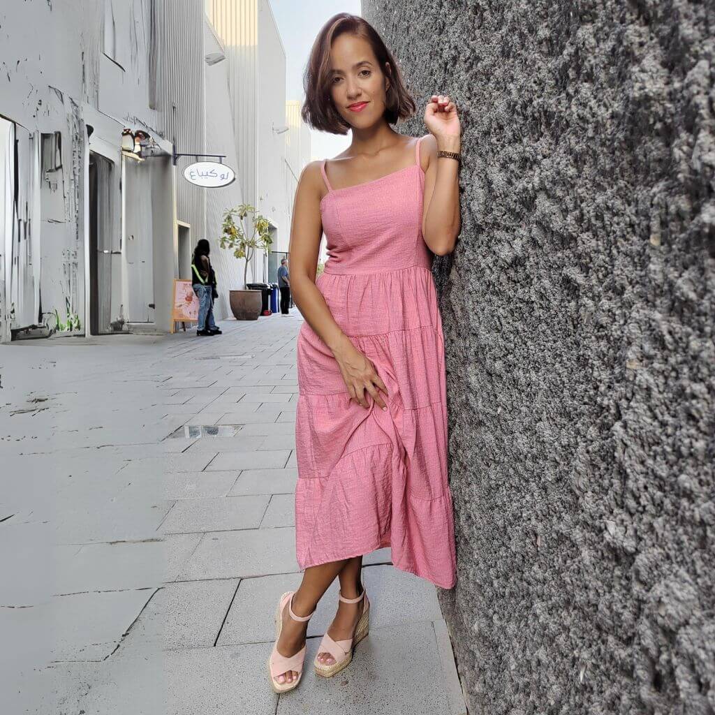 Lucia Espadrille Wedge in Rose