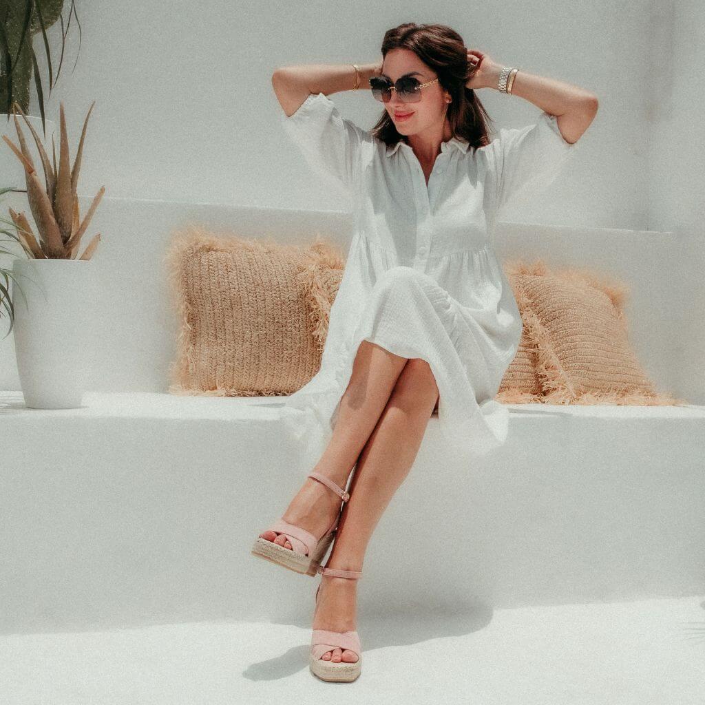 Lucia Espadrille Wedge in Rose