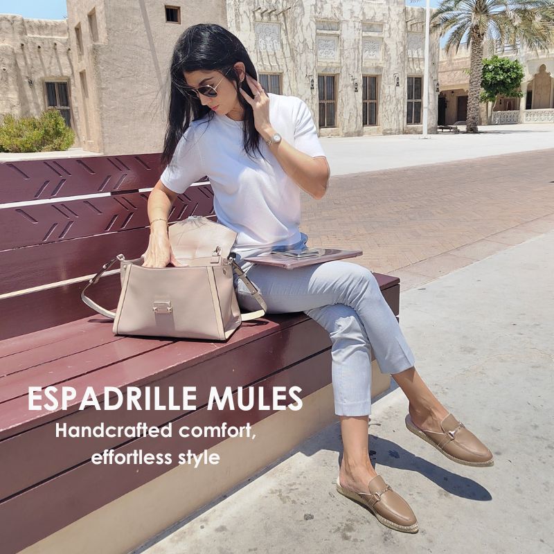 Flat Comfortable Shoes For Women Espadrille Mules Shoeq