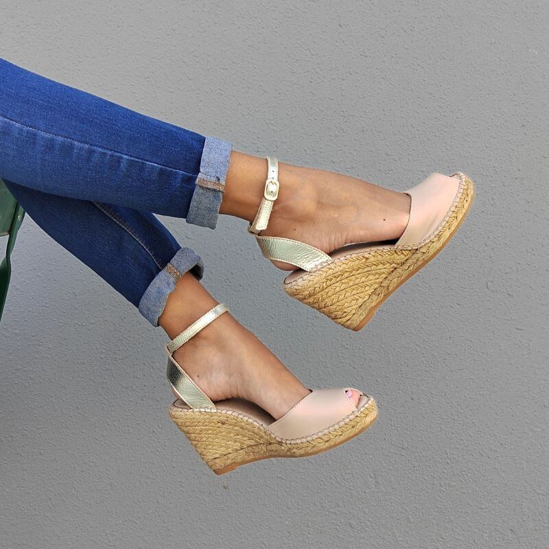 Peep Toe Espadrille Wedges Shoeq