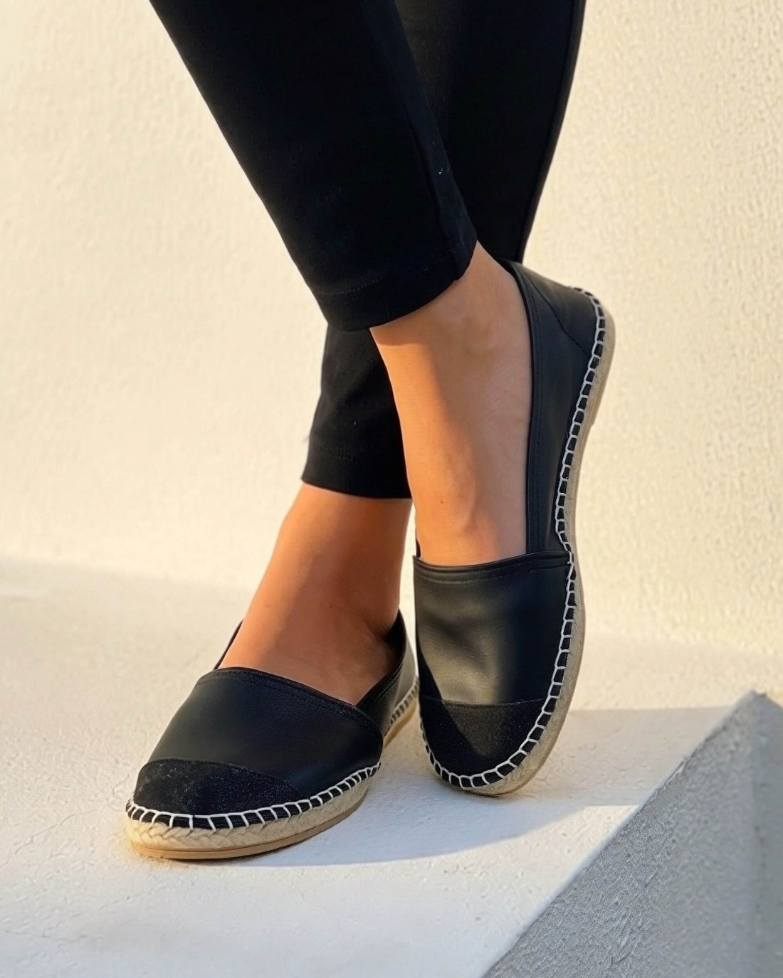 Classic Espadrille Midnight Glitter sparkly flat espadrilles
