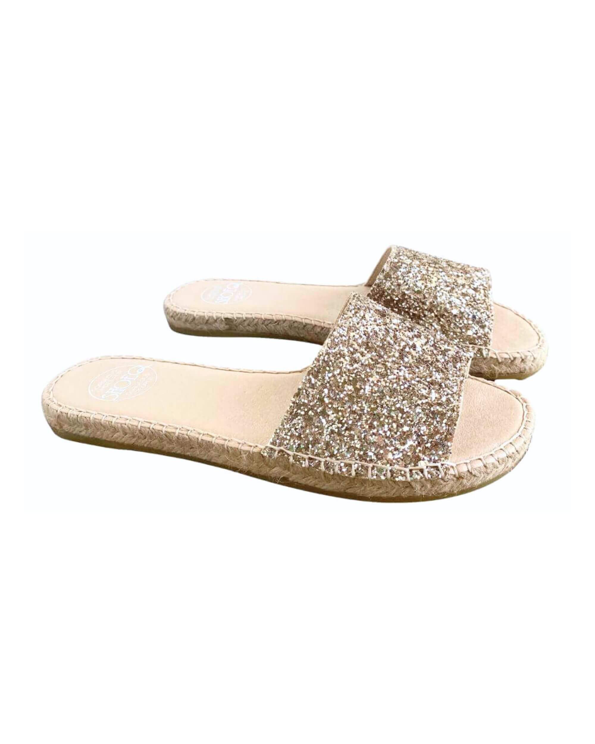 Summer Espadrille in Champagne Glitter