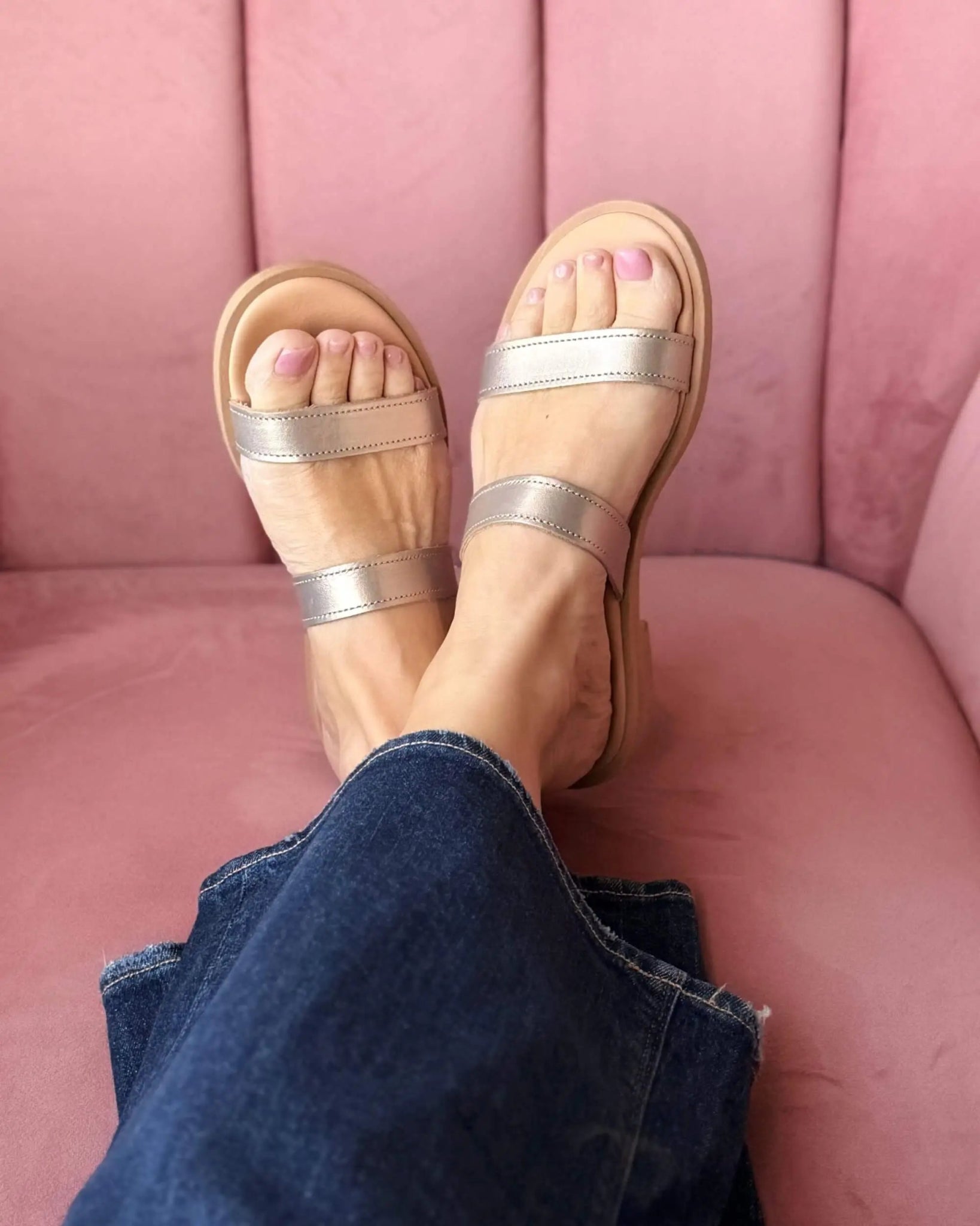 Aria LUXE Slide in Bronze - Shoeq