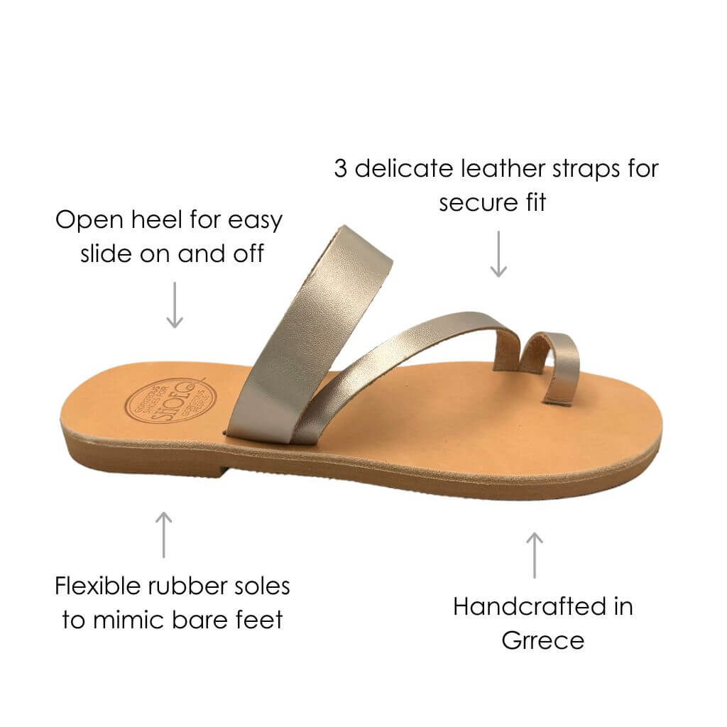 Athena Flat Slide in Bronze - Shoeq