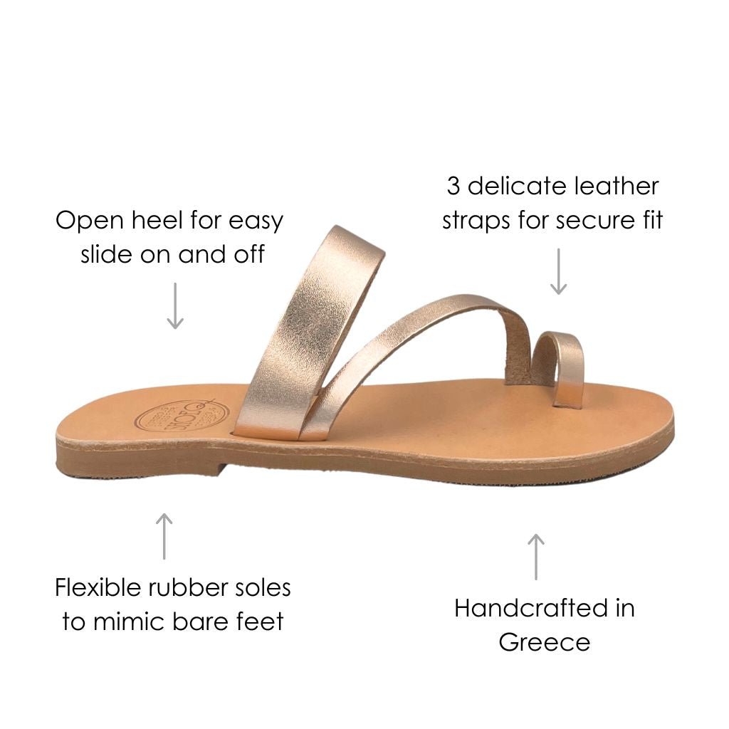 Athena Slide in Rose Gold - Shoeq