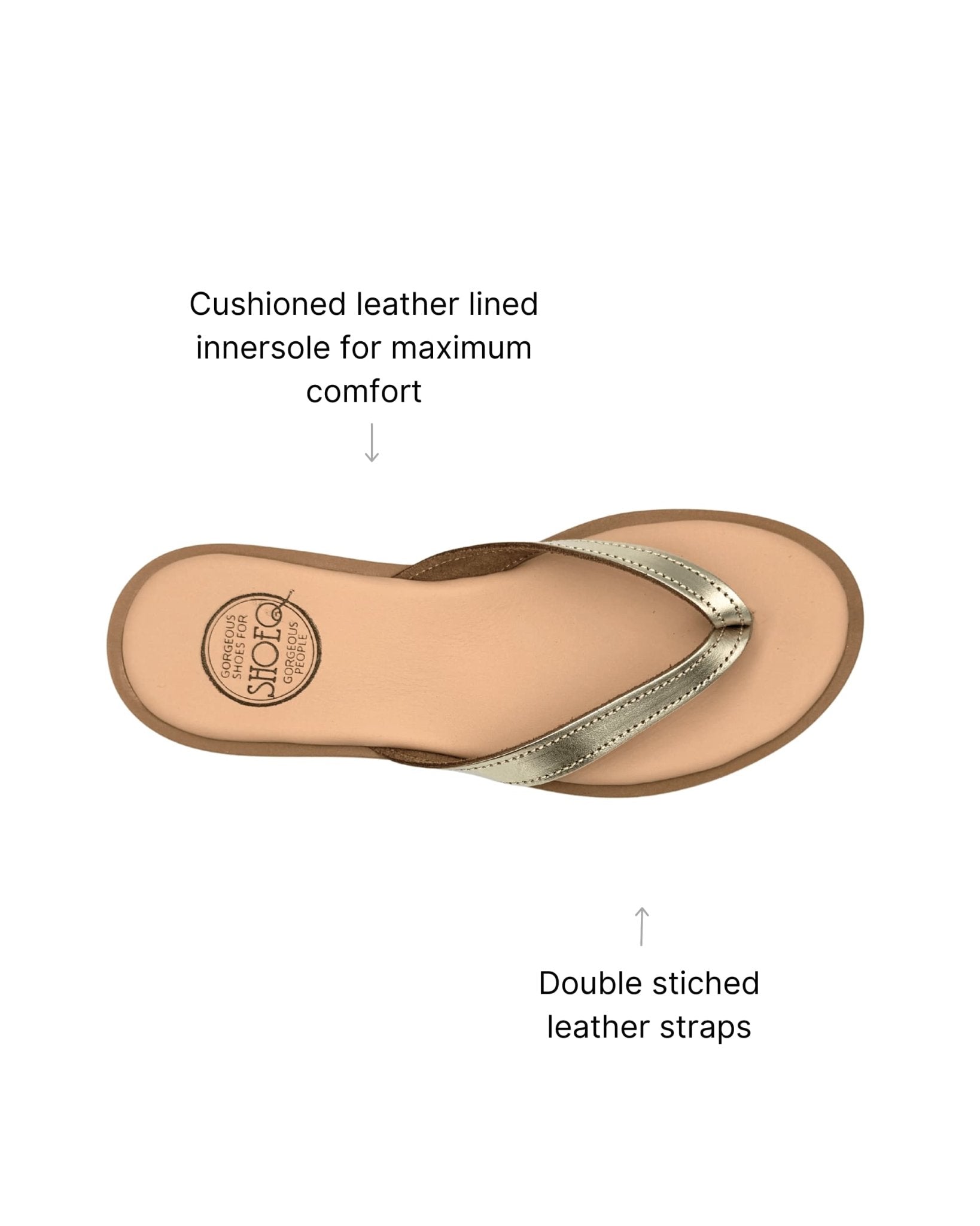 Greek cushioned slides champagne gold handcrafted Chania comfort