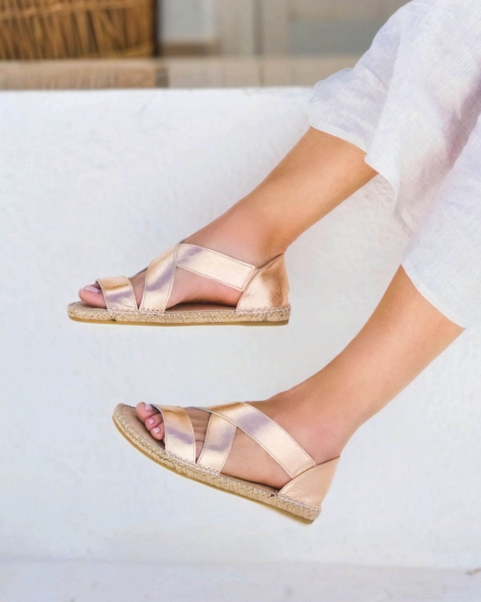 Beach Espadrille in Rose Gold - Shoeq
