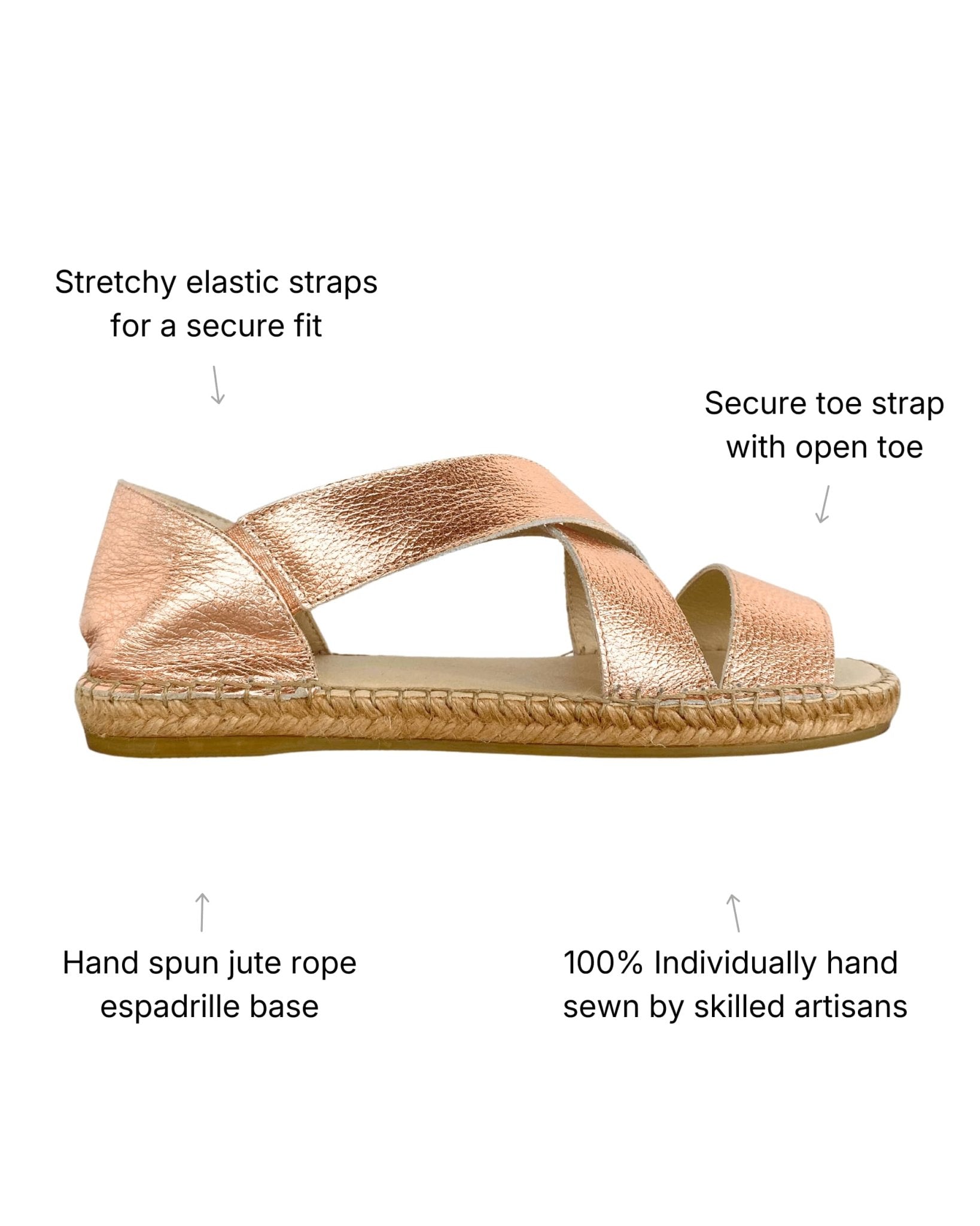 Beach Espadrille in Rose Gold - Shoeq