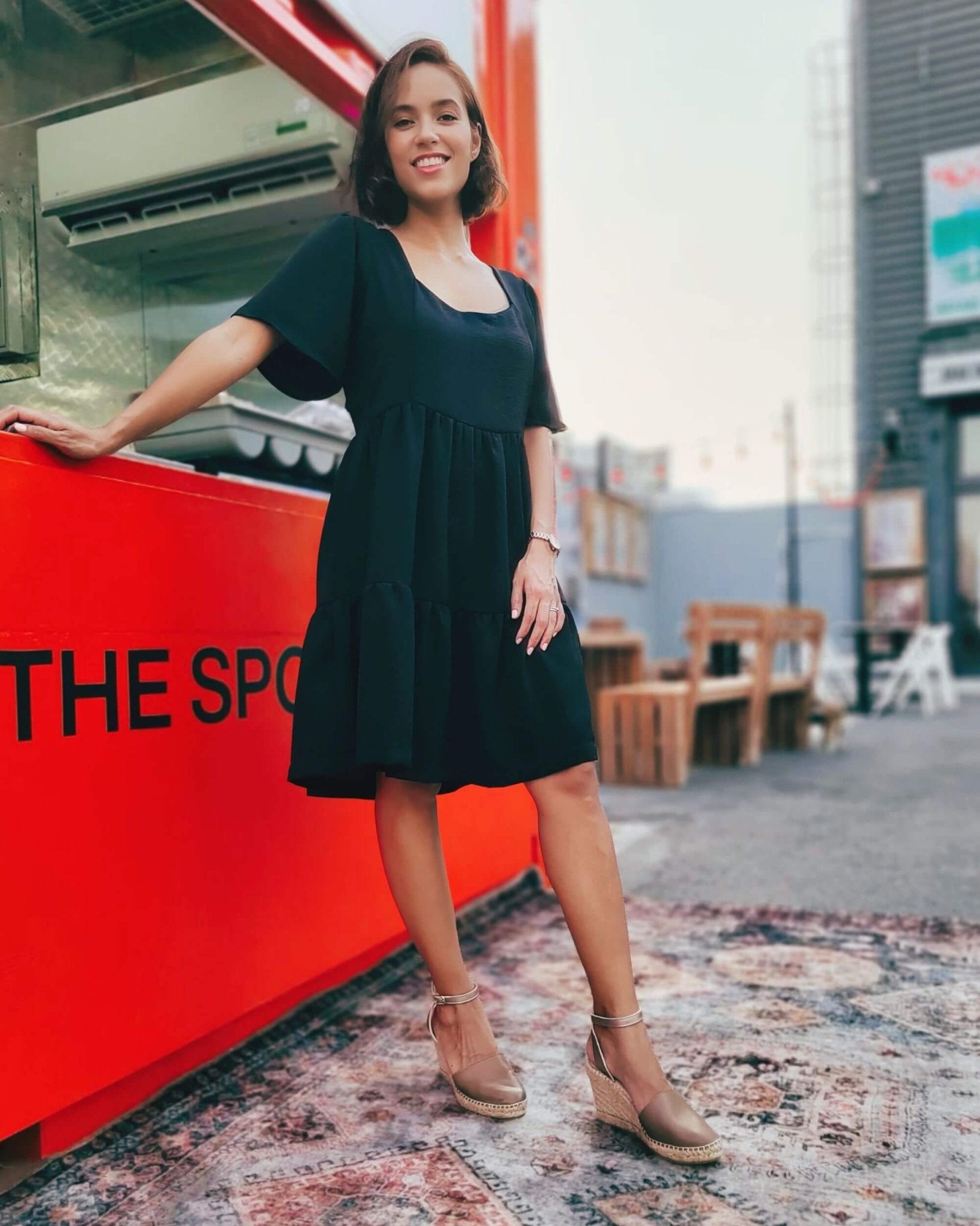 Closed toe wedge espadrilles in bronze mocha leather
