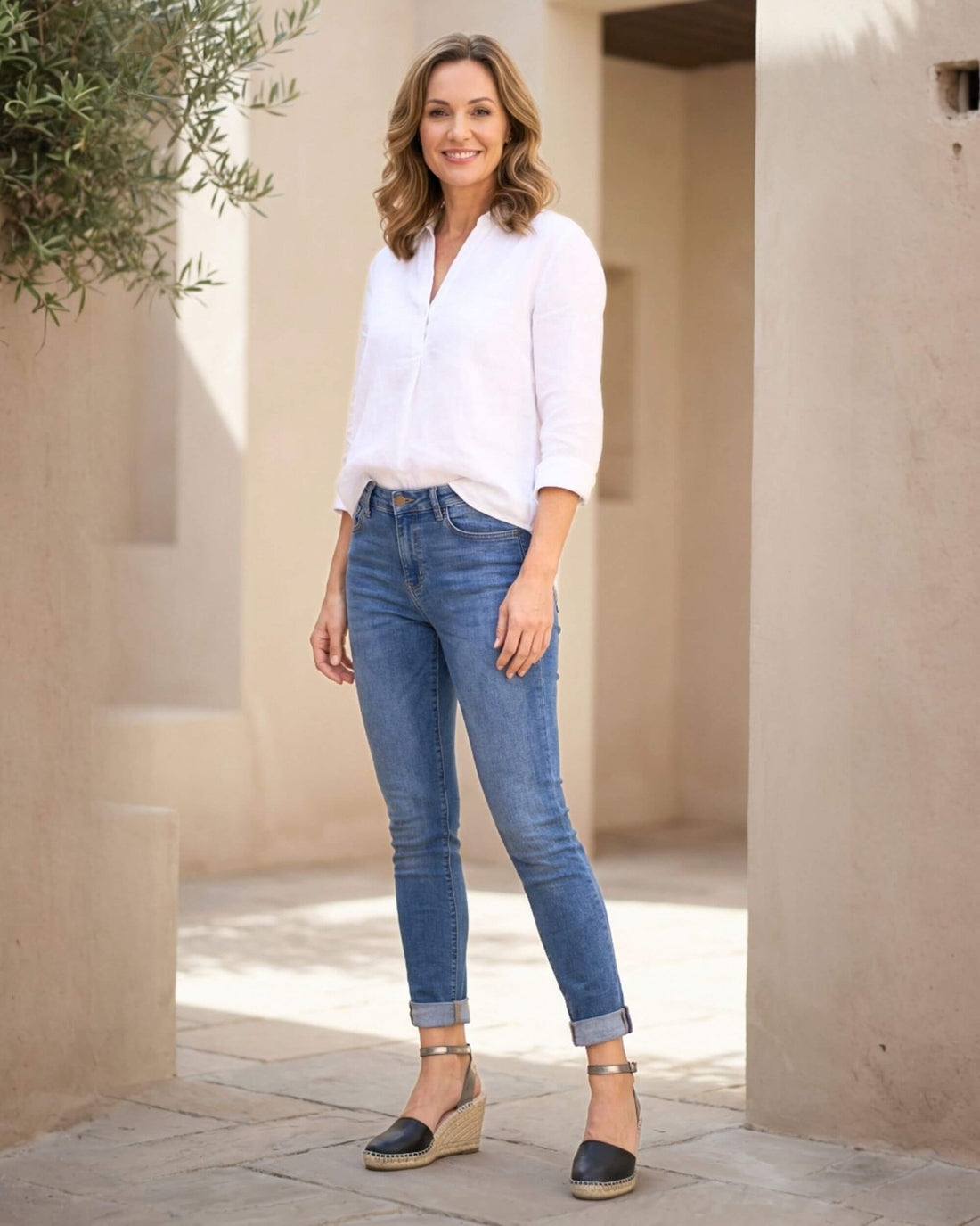 Carla Espadrille Wedge in Midnight Pewter black closed-toe Spain