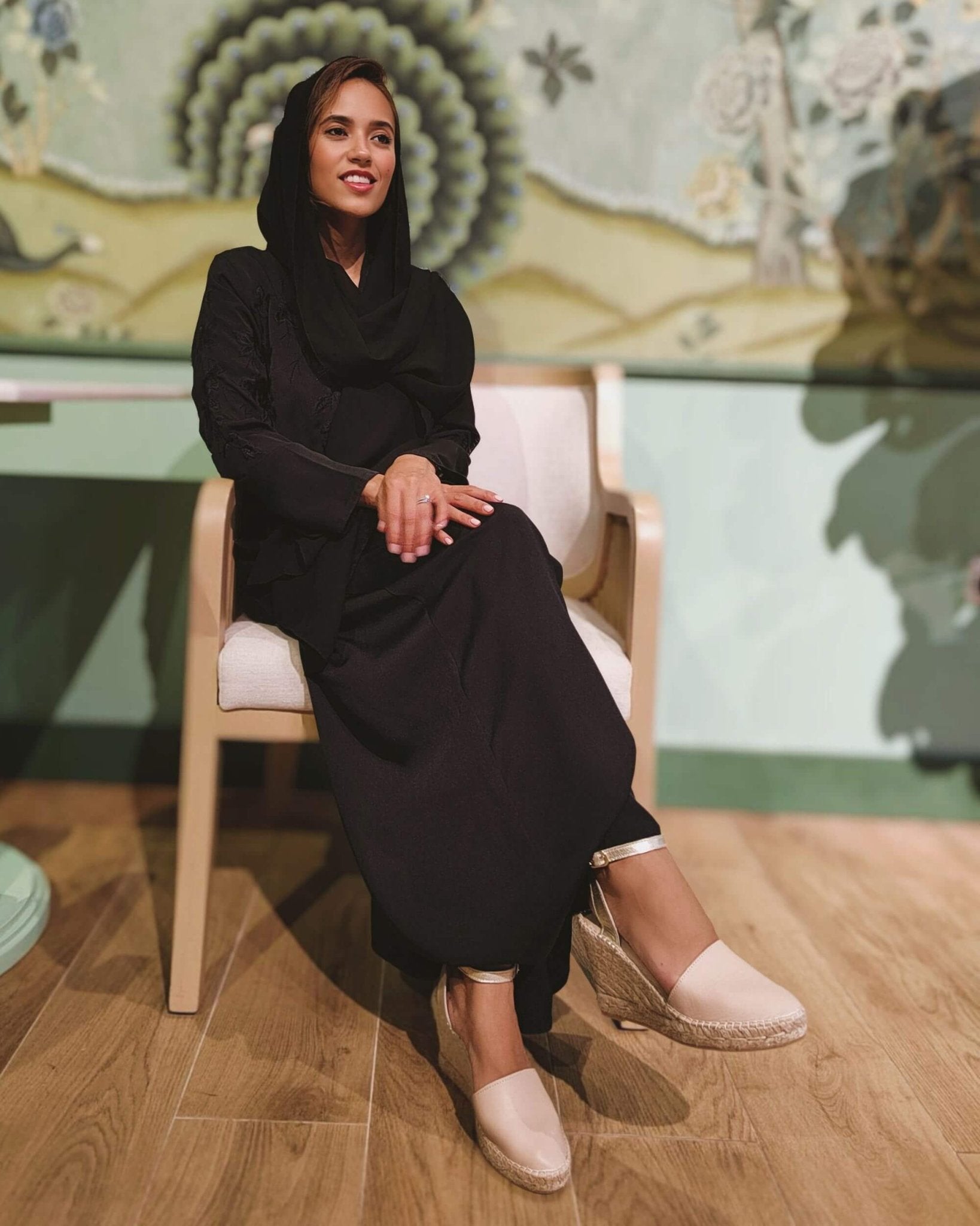 Sandy champagne closed-toe wedge espadrilles 8cm jute heel
