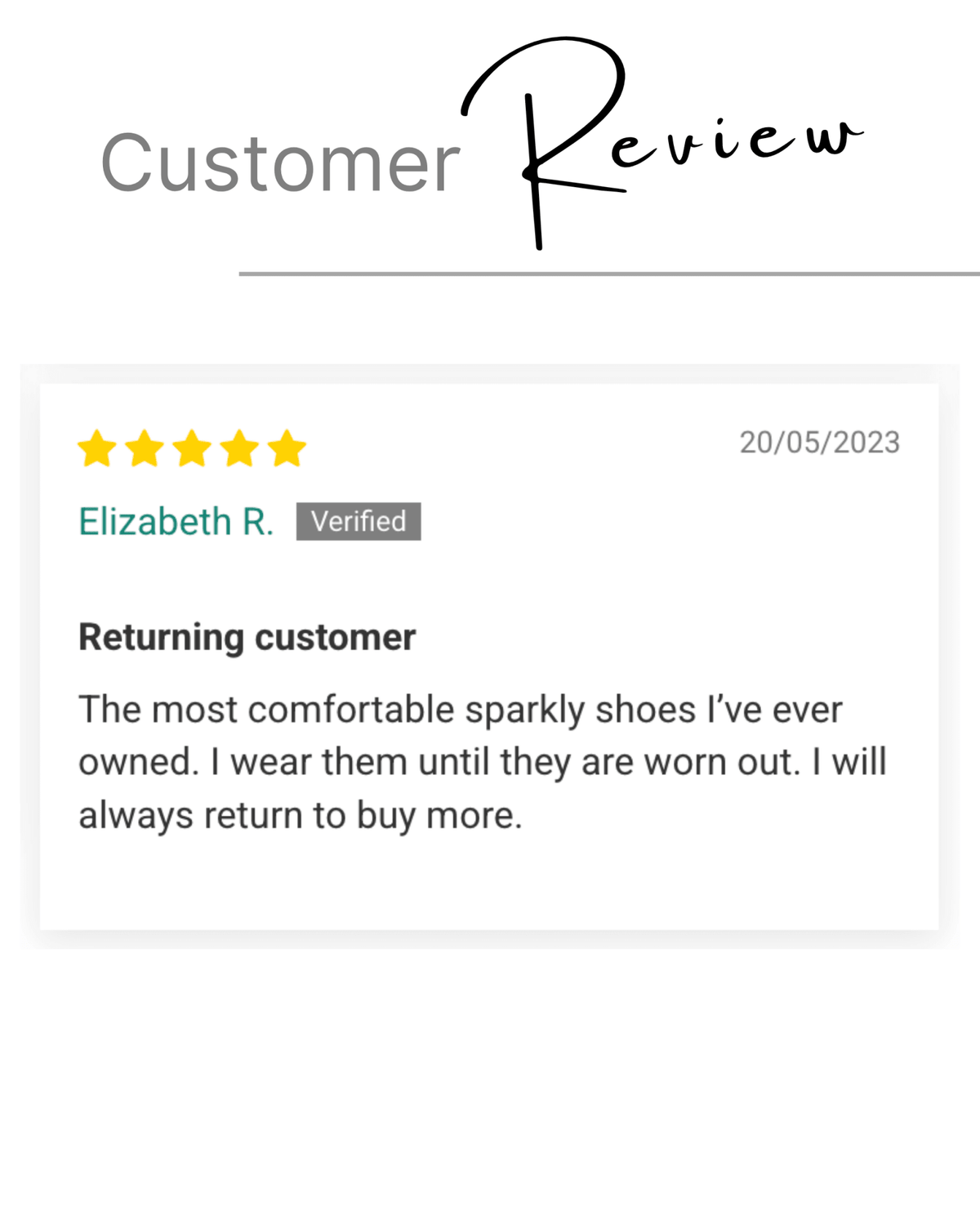 Customer review — Pink glitter Classic Avarca, five stars from a verified buyer | Classic Avarca by Shoeq