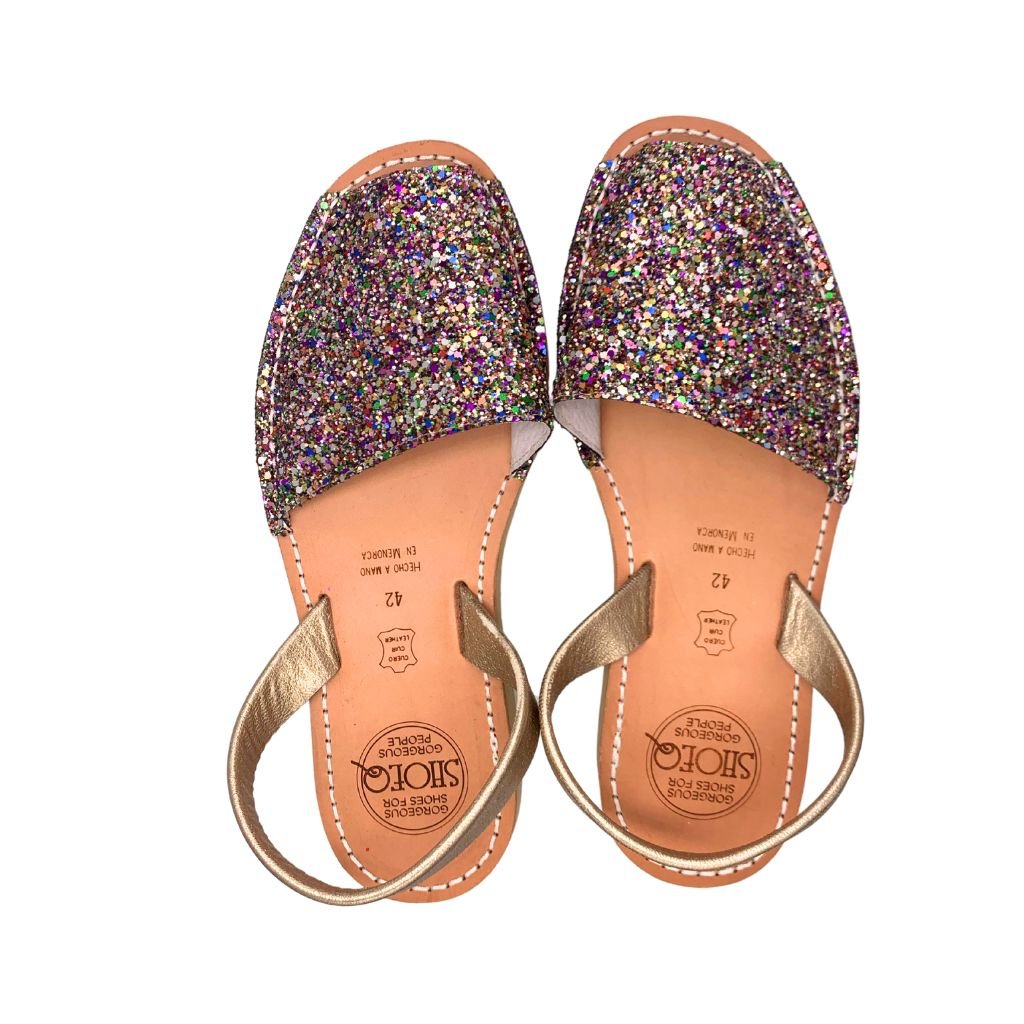 Classic Avarca in Rainbow Gold Glitter - Outlet - Shoeq