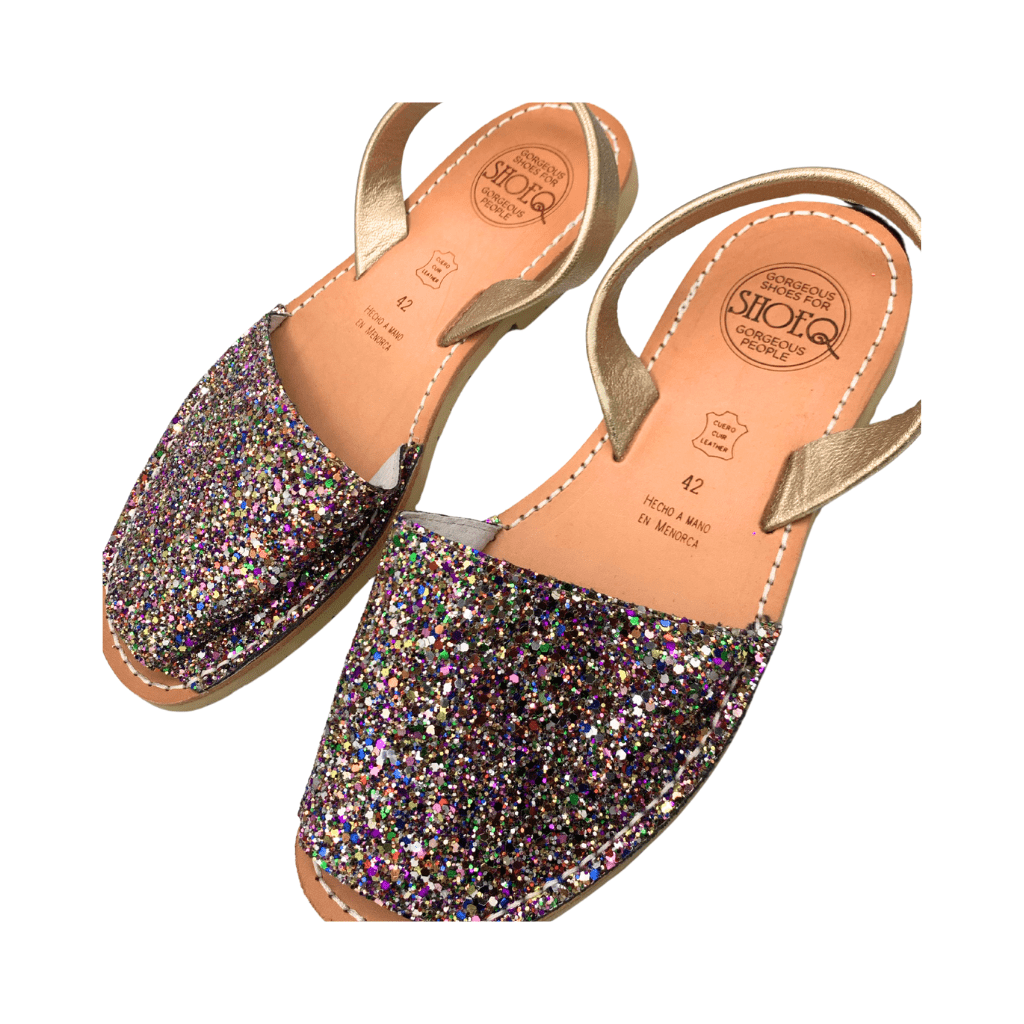 Classic Avarca in Rainbow Gold Glitter - Outlet - Shoeq
