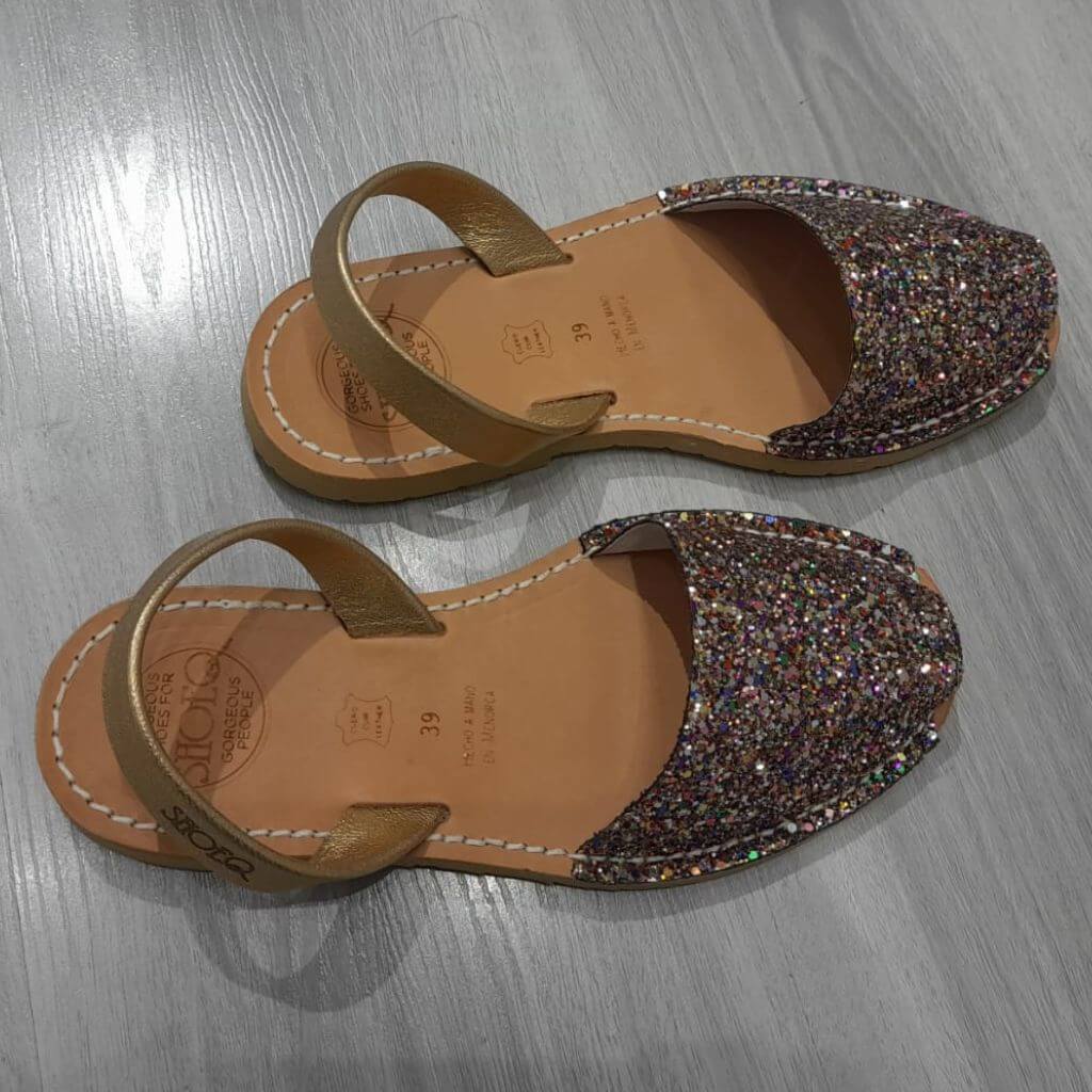 Classic Avarca in Rainbow Gold Glitter - Outlet - Shoeq