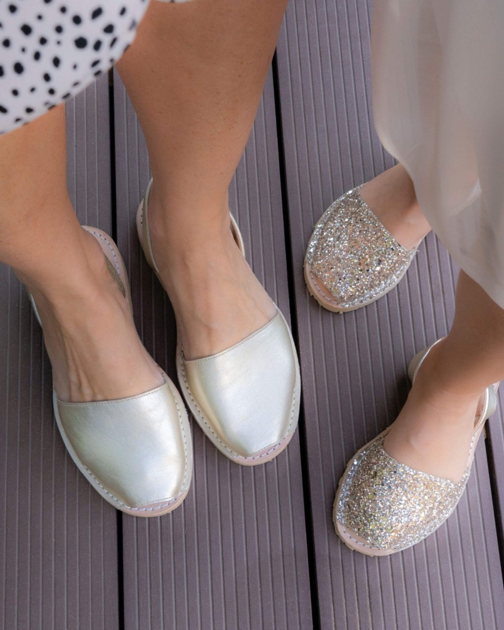 Classic Avarca champagne gold comfortable flat sandals for walking