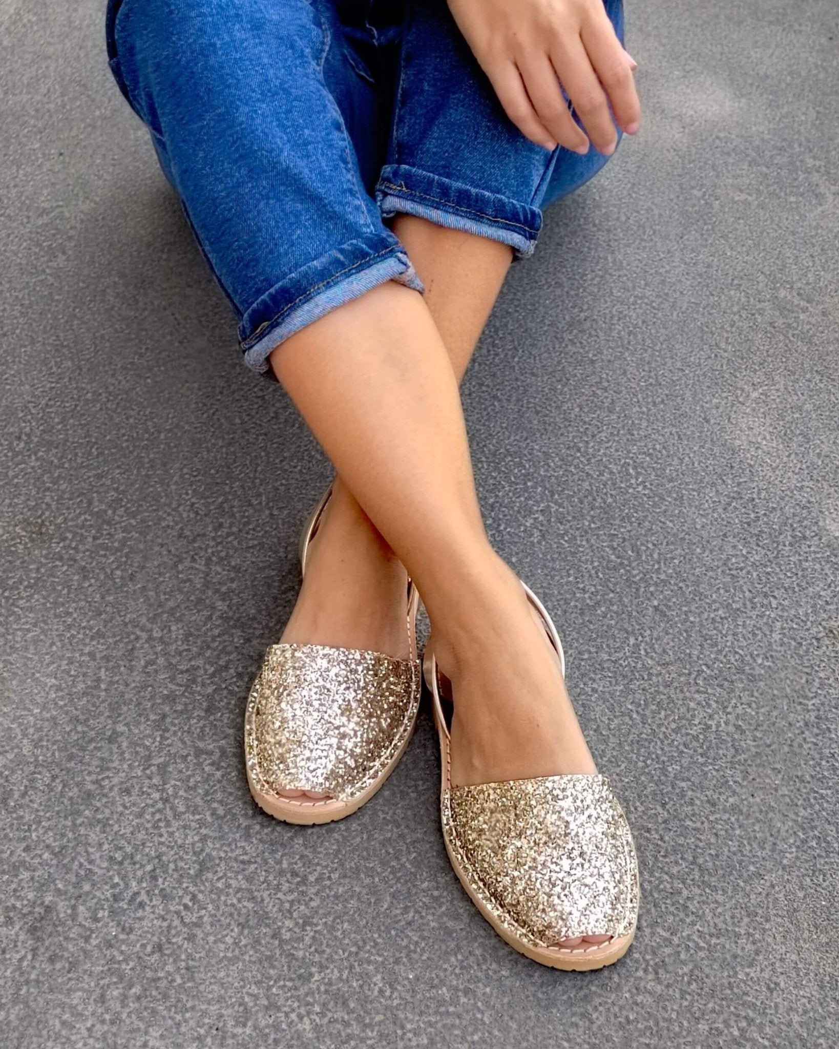 Classic Avarcas in Champagne Glitter - Shoeq