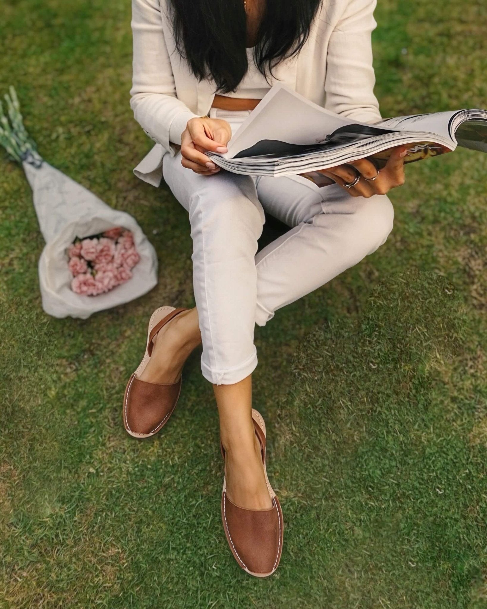 Classic Avarca chocolate leather lifestyle shot Dubai summer sandals
